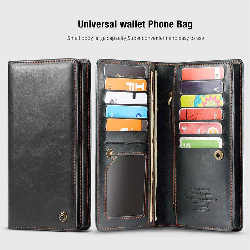 Caeouts Universal PU Leather Wallet Phone Bag For Galaxy