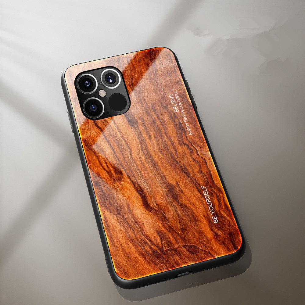 Wood Grain Glass Phone Case
