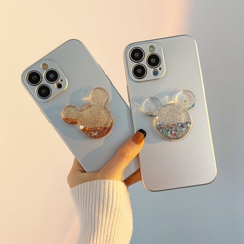 Electroplating Silver Mickey Bracket iPhone Case