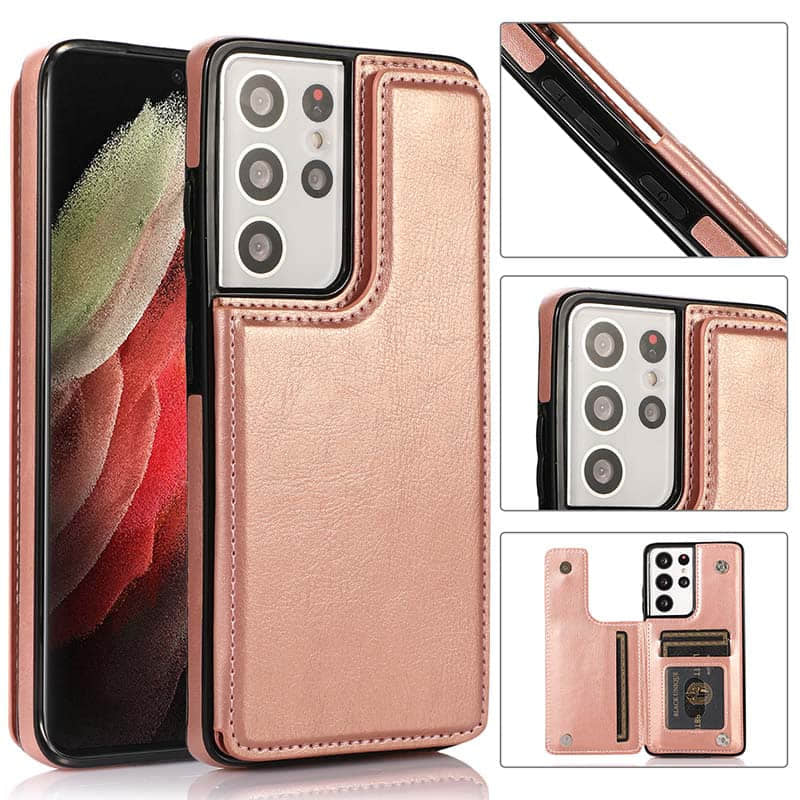 Caeouts Cardholder Leather Wallet Phone Case For Galaxy