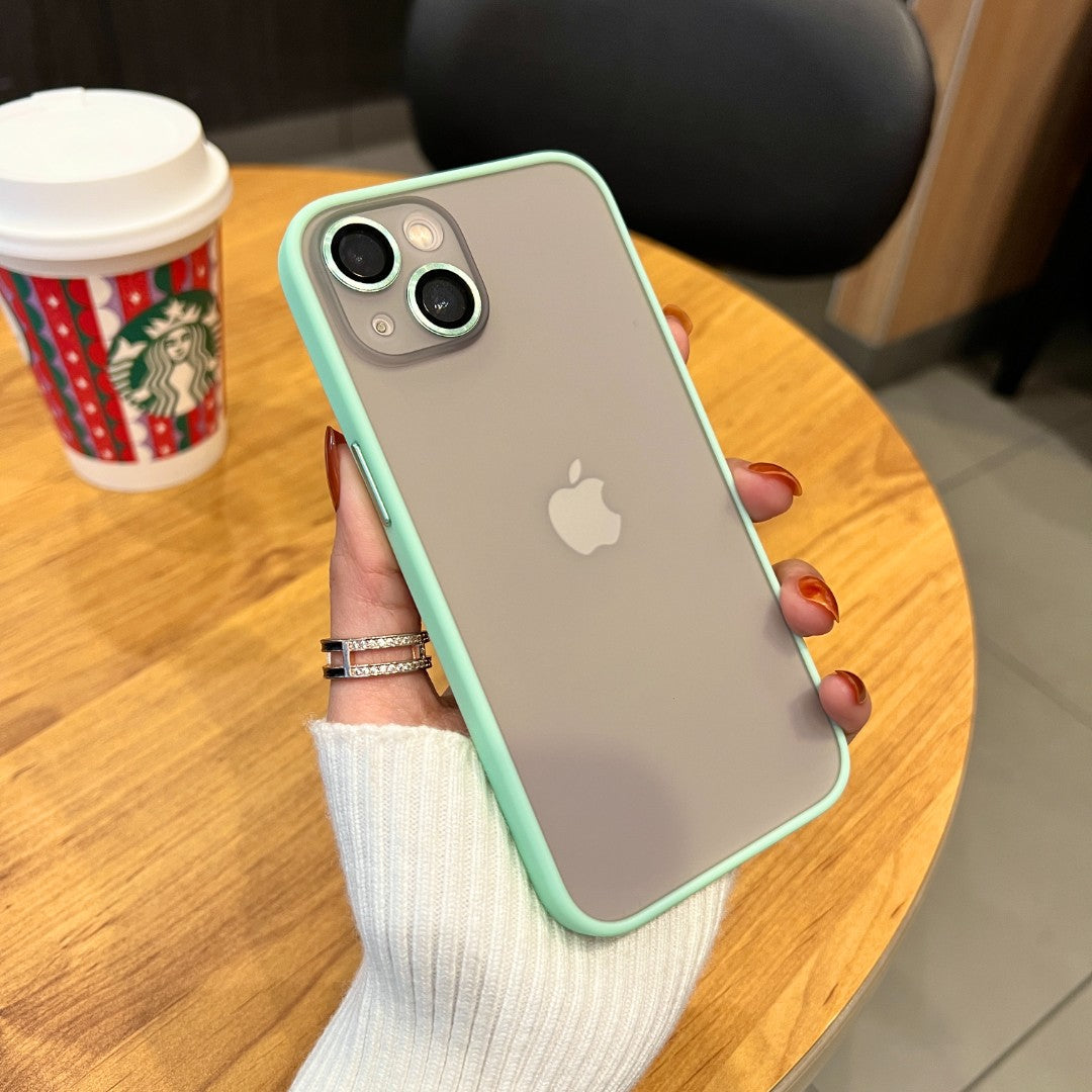 Matte Shockproof With Lens Protector iPhone Case