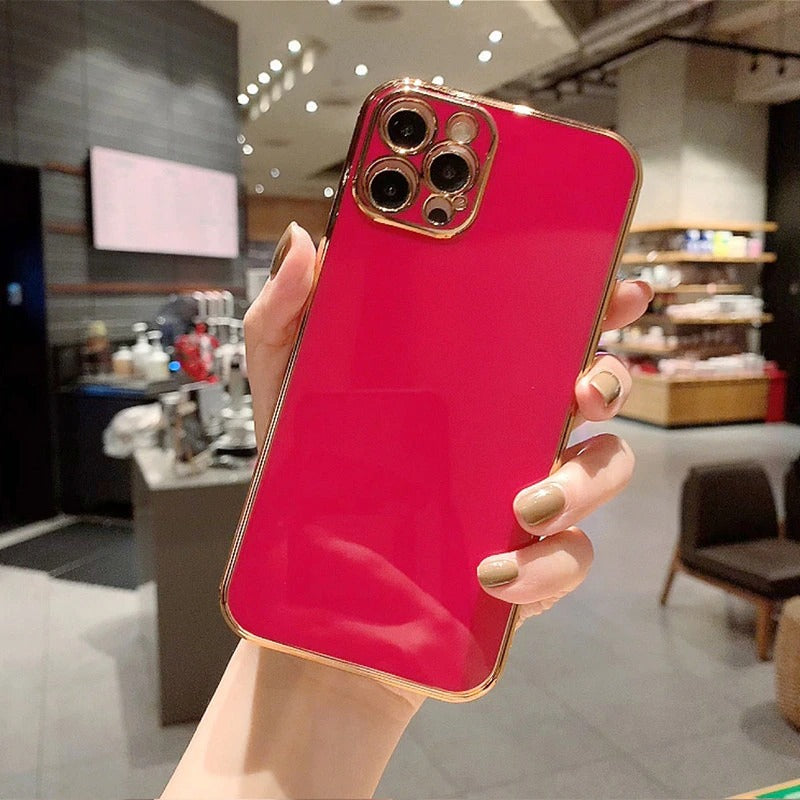 Solid Plating Lens Protection iPhone Case