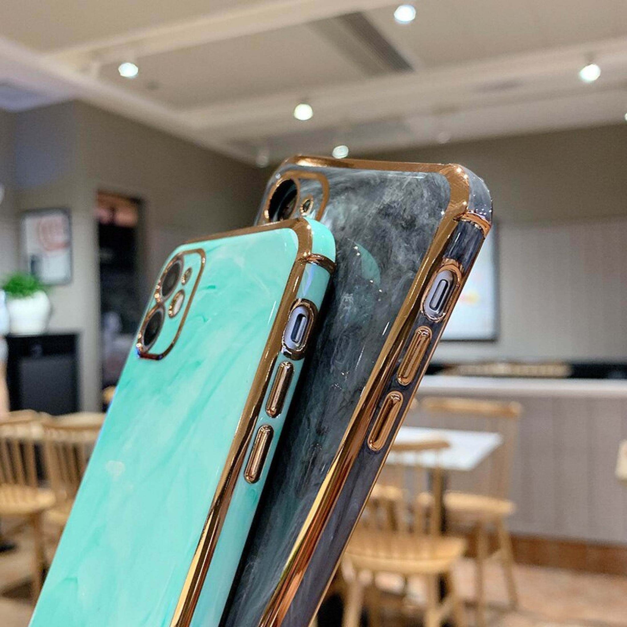 Luxury Marble Plating Shockproof iPhone Case