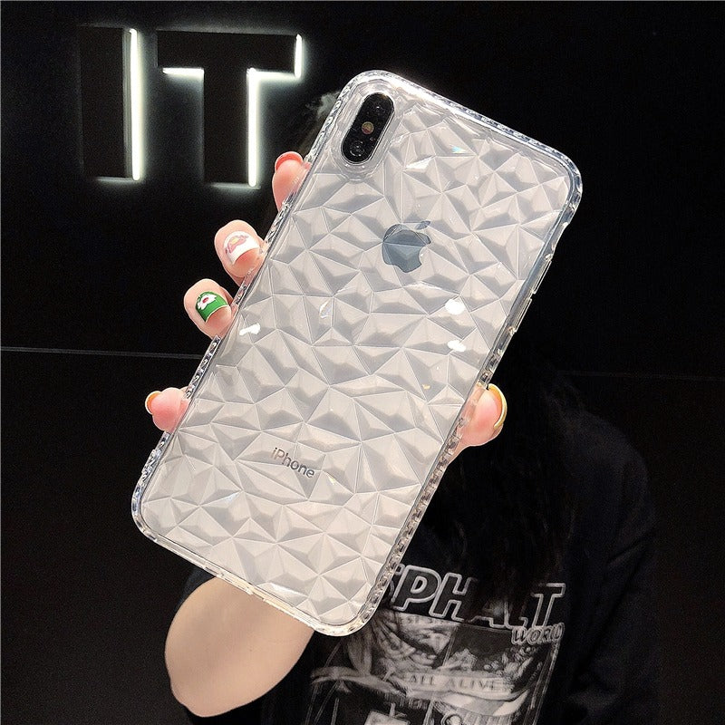 Transparent Diamond Pattern iPhone Case