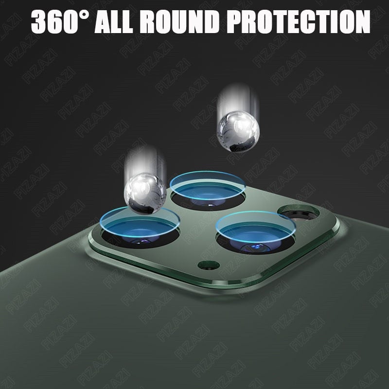 9H Camera Lens Tempered Glass Film with Matching Metal Ring Protective Cover