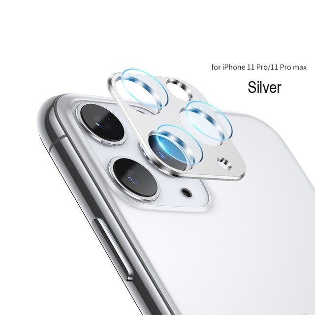 9H Camera Lens Tempered Glass Film with Matching Metal Ring Protective Cover