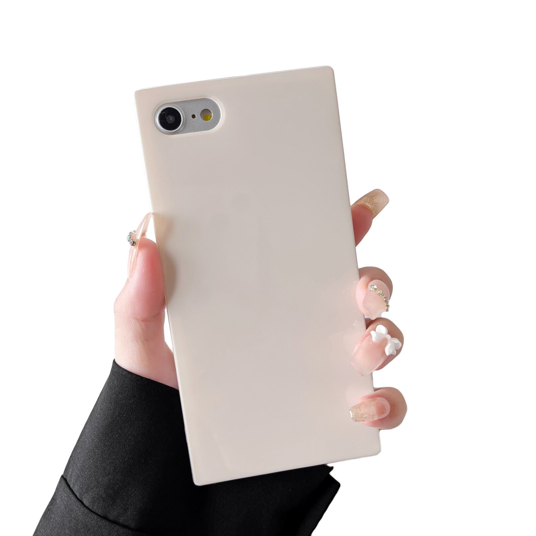 iPhone SE 2022/SE 2020/iPhone 8/7 Case Square Neutral Plain Color (Antique White)