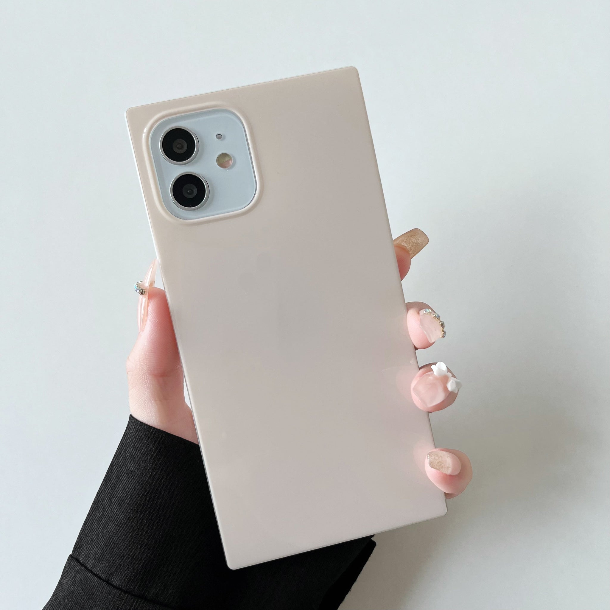 iPhone 12 mini Case Square Neutral Plain Color (Antique White)