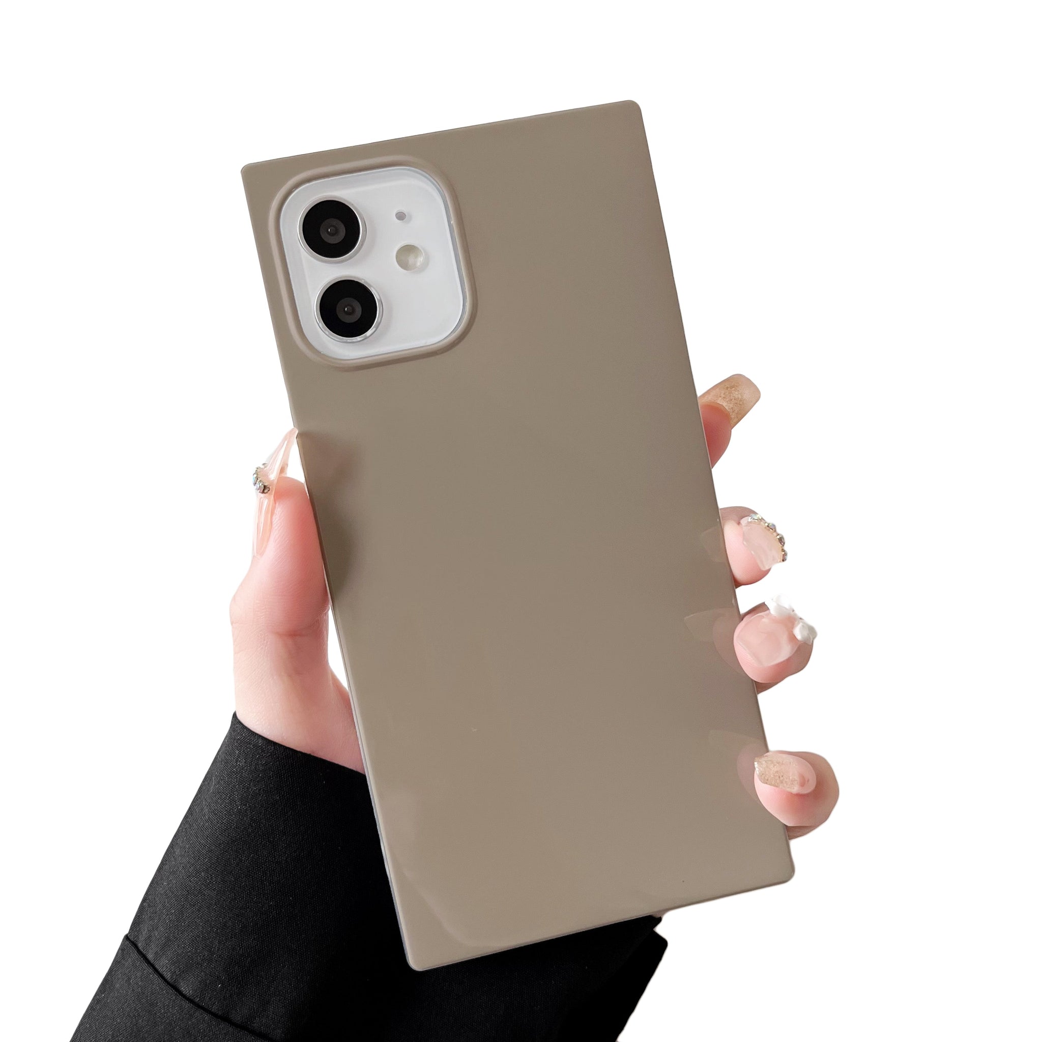 iPhone 13 Case Square Neutral Plain Color (Asphalt Gray)