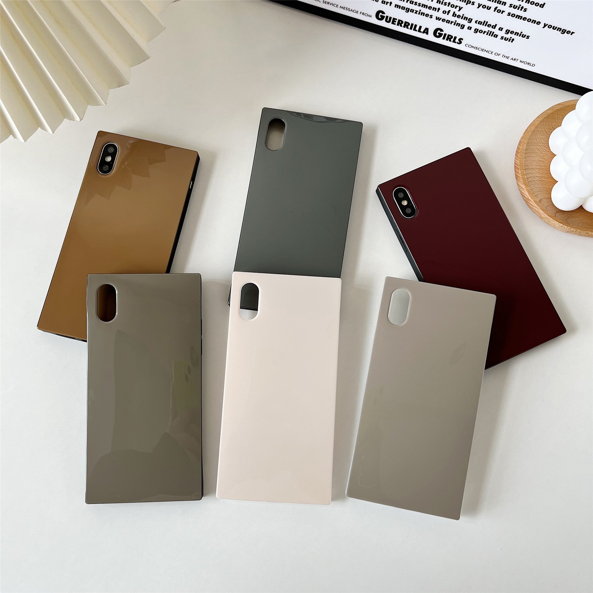 iPhone XS/iPhone X Case Square Neutral Plain Color (Asphalt Gray)