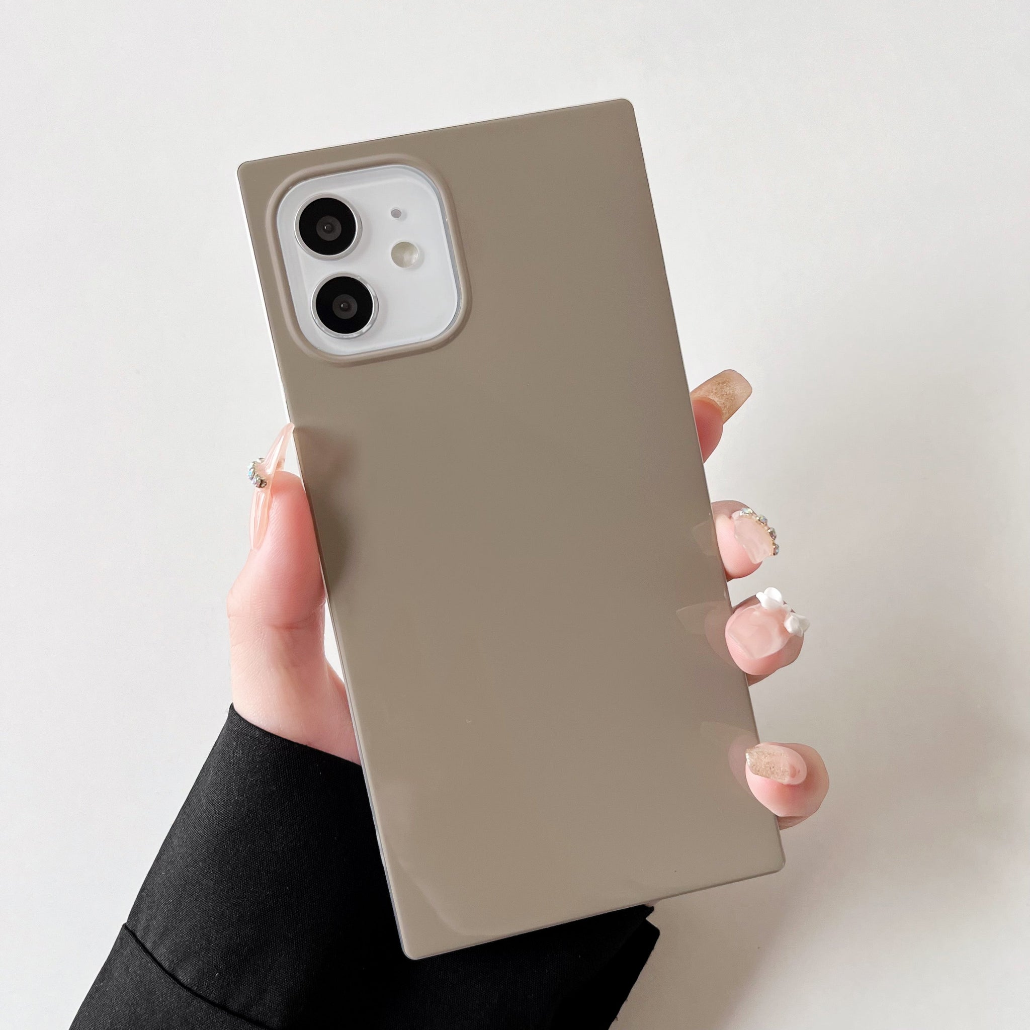 iPhone 12 Pro Max Case Square Neutral Plain Color (Asphalt Gray)