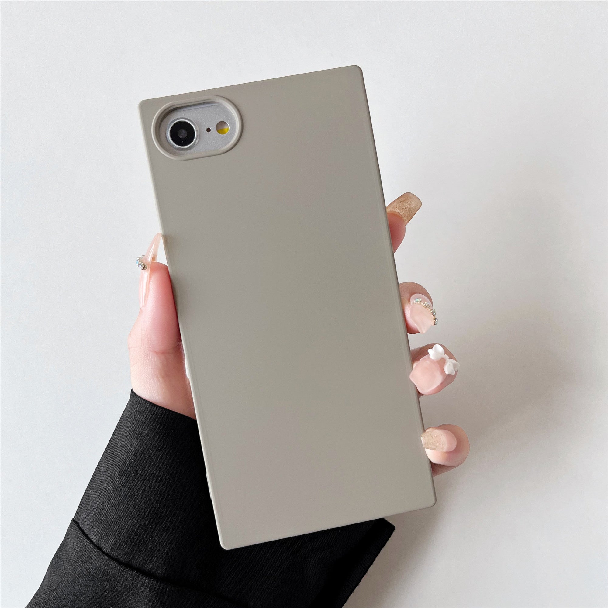 iPhone SE 2022/SE 2020/iPhone 8/7 Case Square Silicone Neutral Color (Asphalt Gray)
