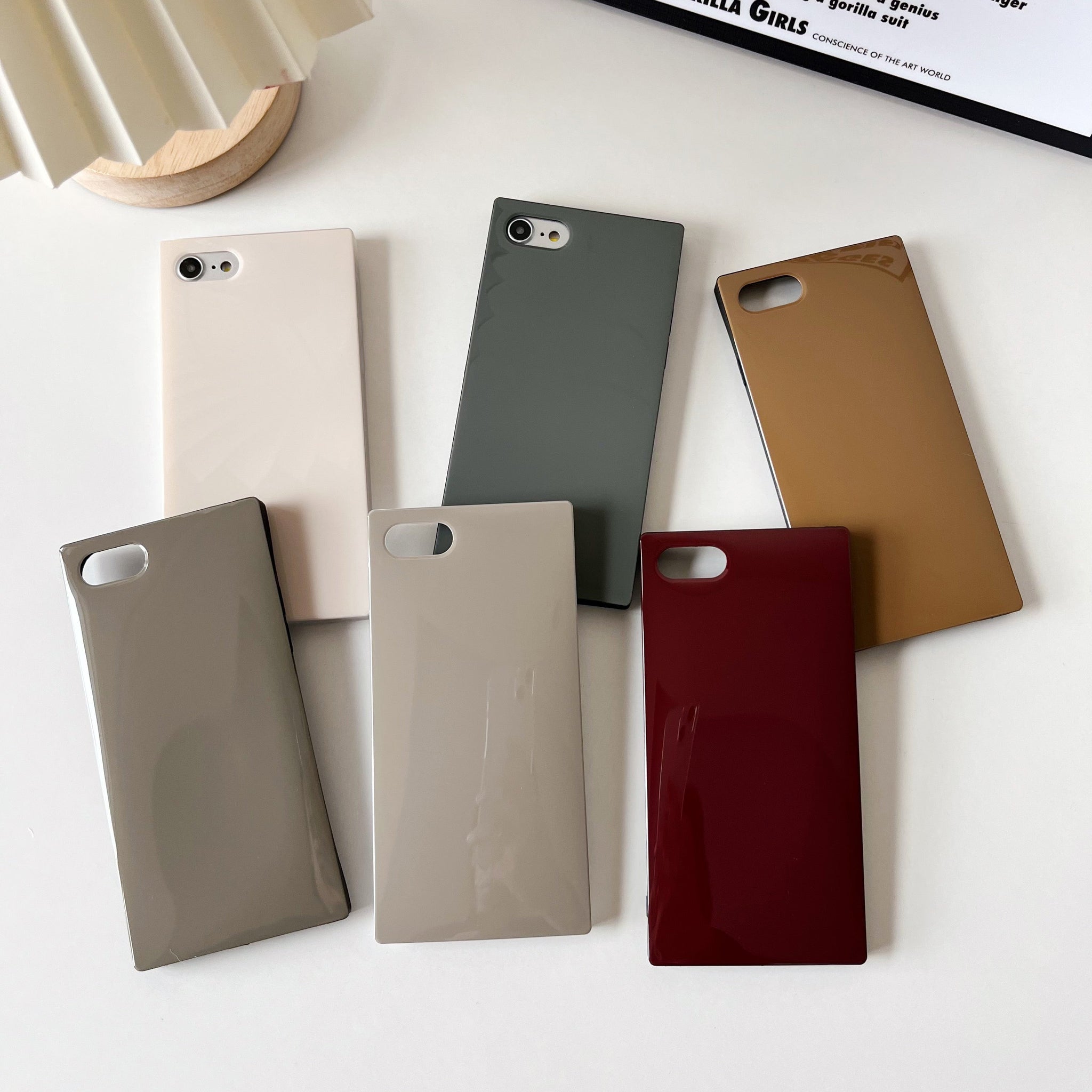 iPhone SE 2022/SE 2020/iPhone 8/7 Case Square Neutral Plain Color (Asphalt Gray)