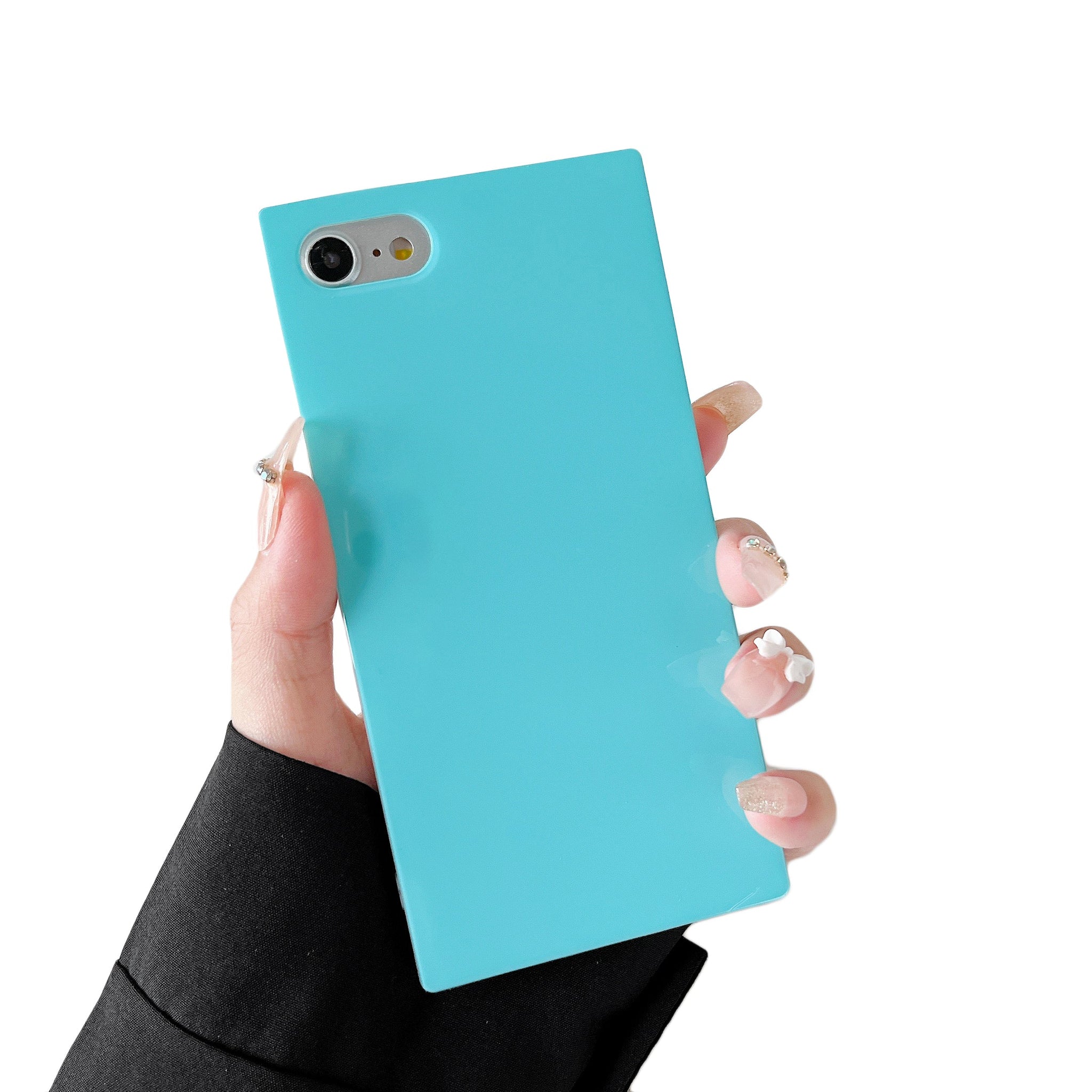 iPhone SE 2022/SE 2020/iPhone 8/7 Case Square Pastel Plain Color (Baby Blue)