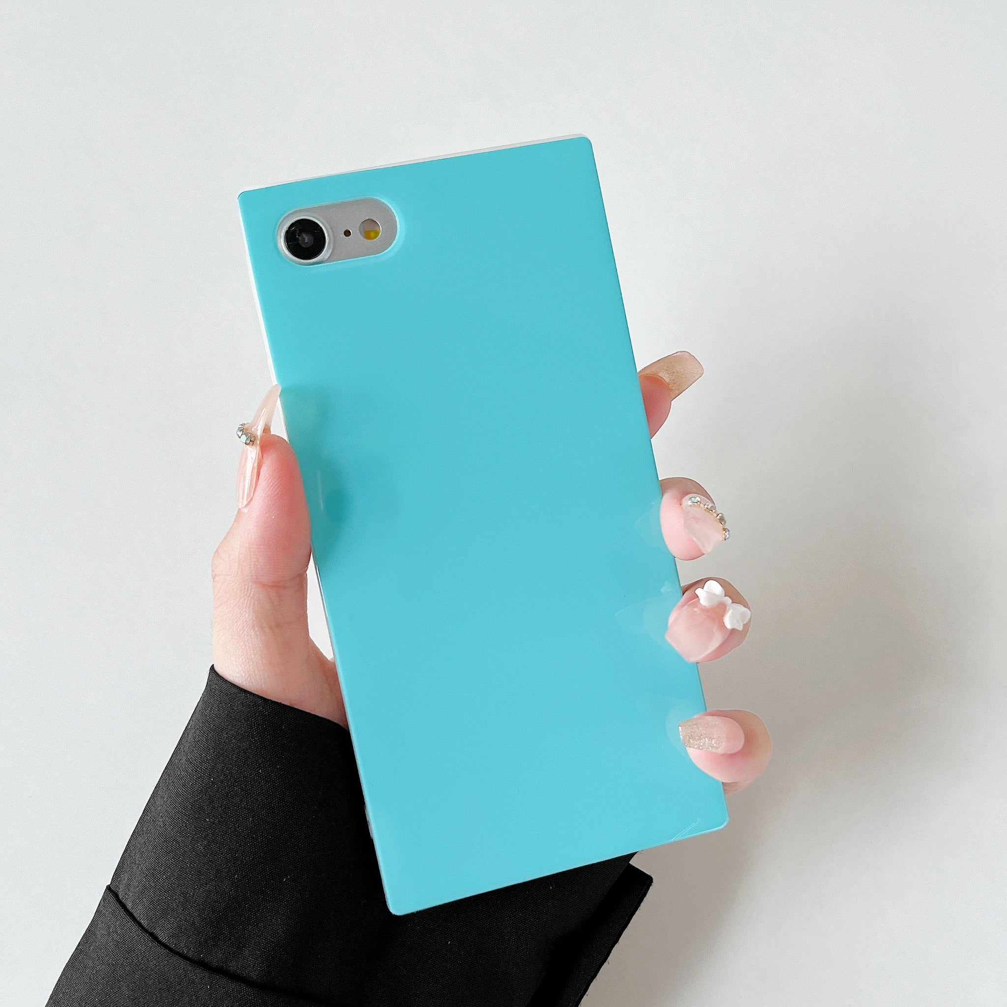 iPhone SE 2022/SE 2020/iPhone 8/7 Case Square Pastel Plain Color (Baby Blue)