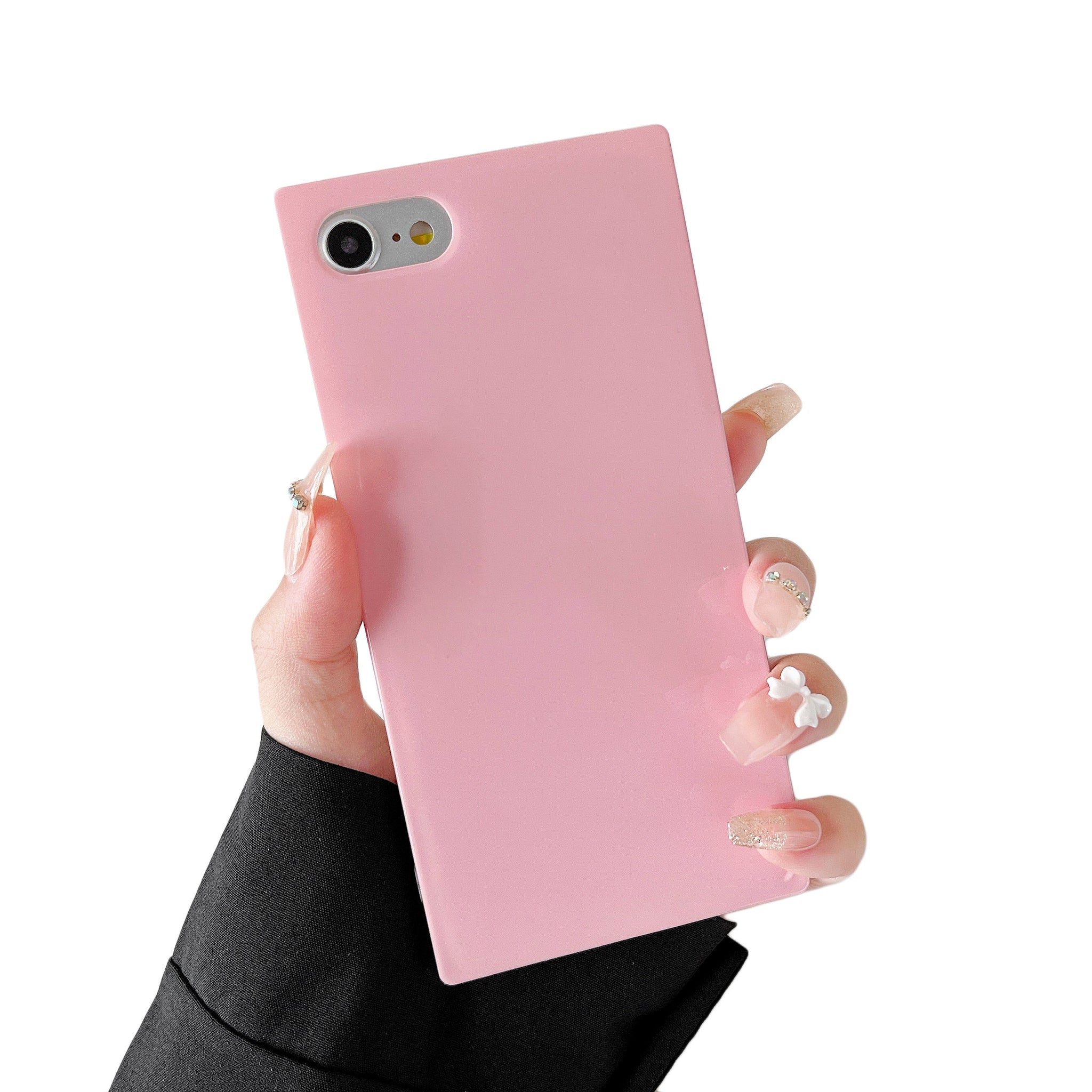 iPhone 8 Plus/7 Plus Case Square Pastel Plain Color (Baby Pink)