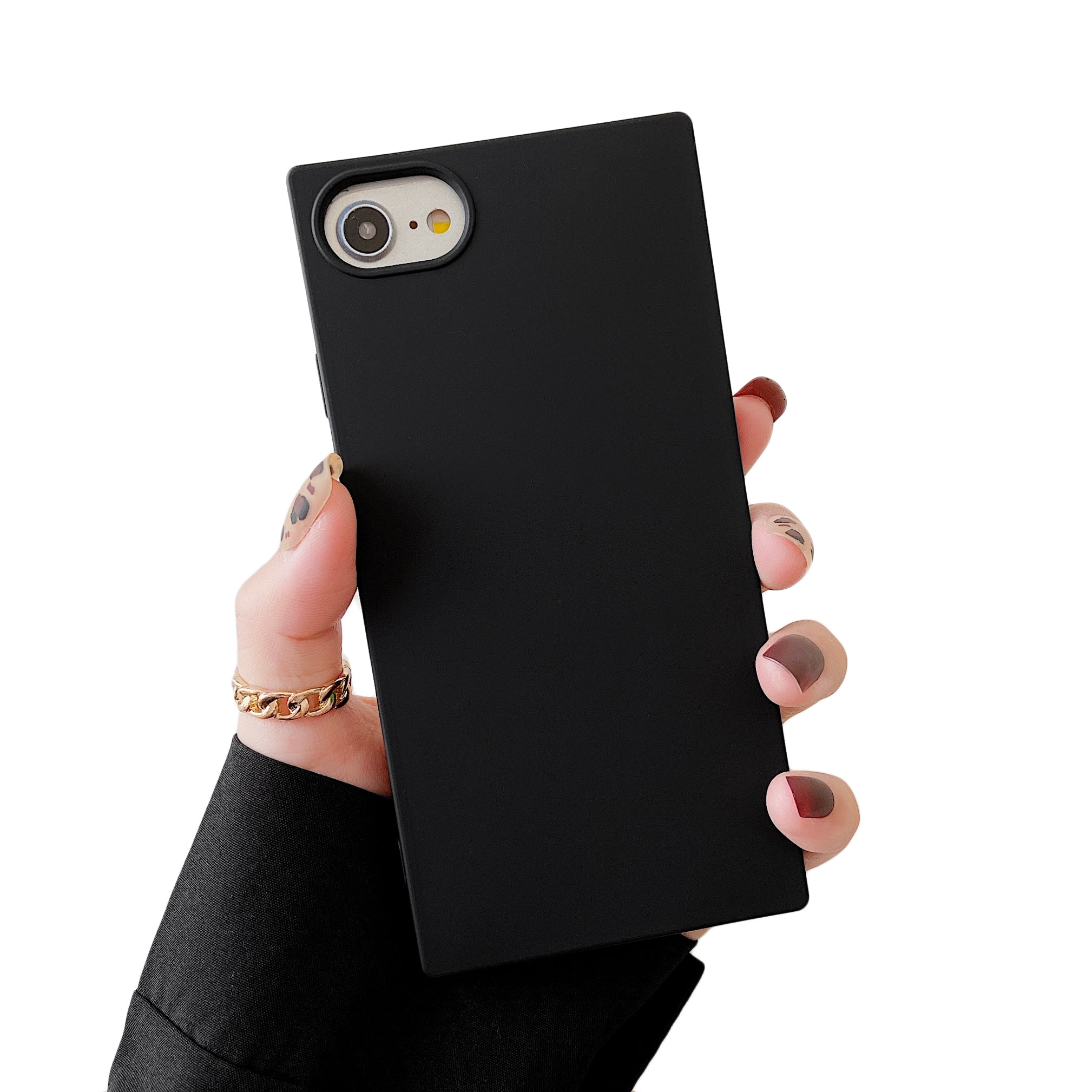 iPhone SE 2022/SE 2020/iPhone 8/7 Case Square Silicone (Black)