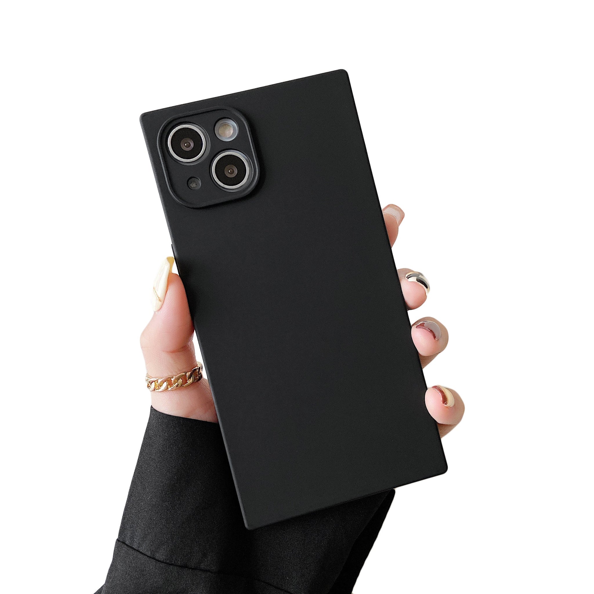 iPhone 13 Pro Max Case Square Silicone Camera Protector (Black)