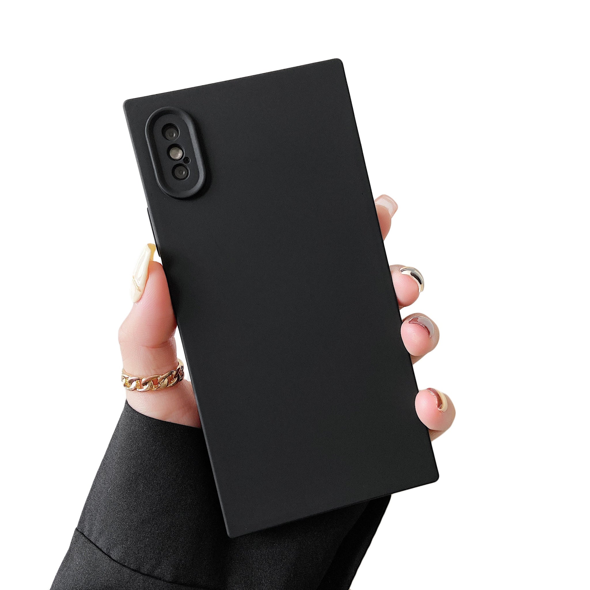 iPhone XS Max Case Square Silicone Camera Protector (Black)