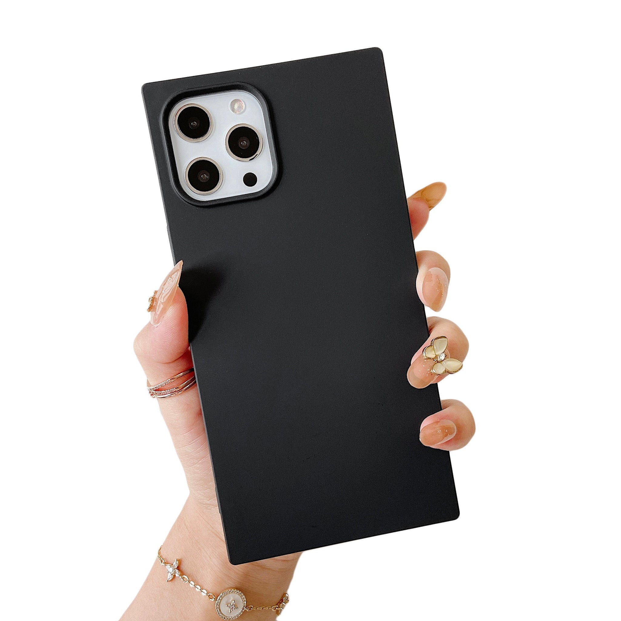 iPhone 13 mini Case Square Silicone (Black)