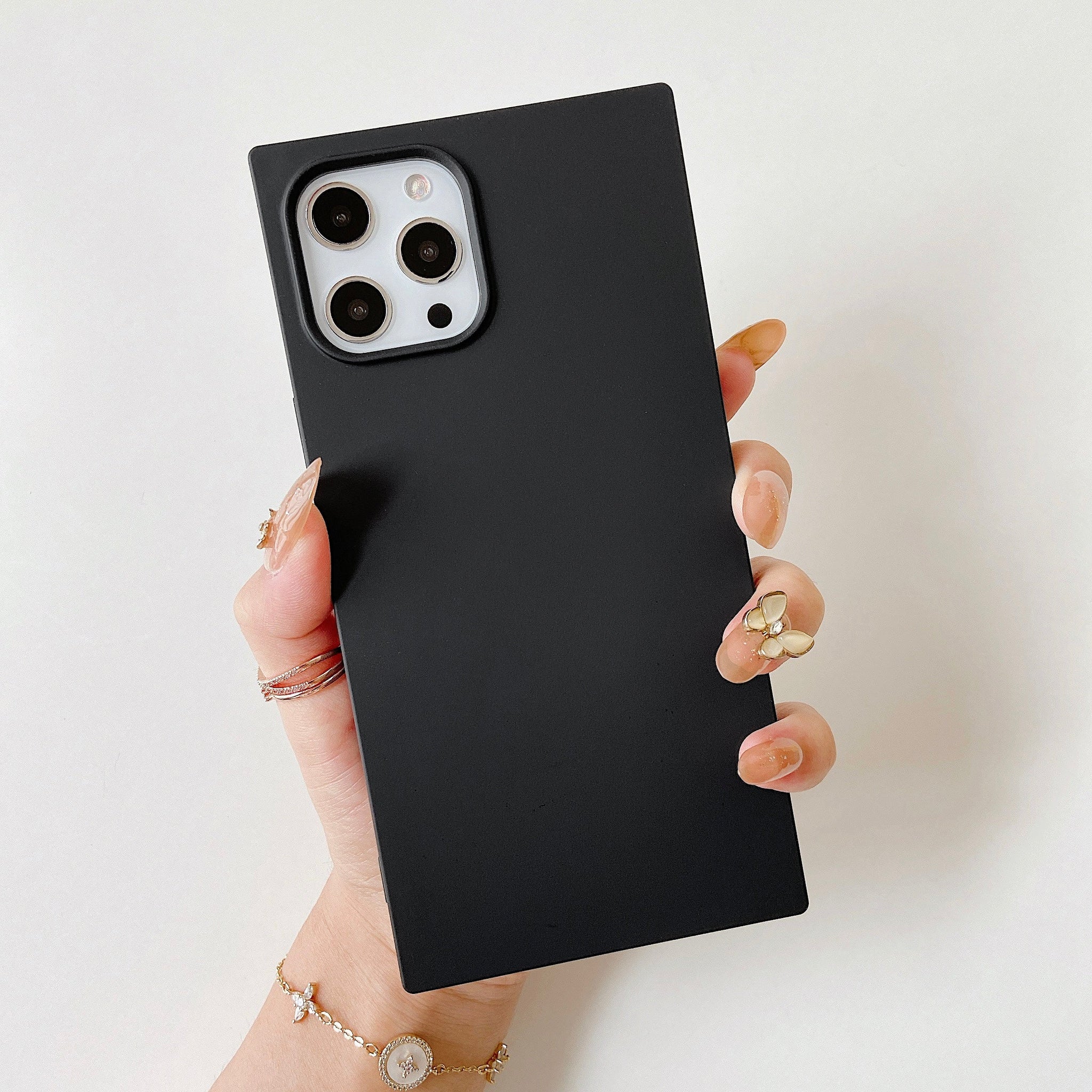 iPhone 13 mini Case Square Silicone (Black)