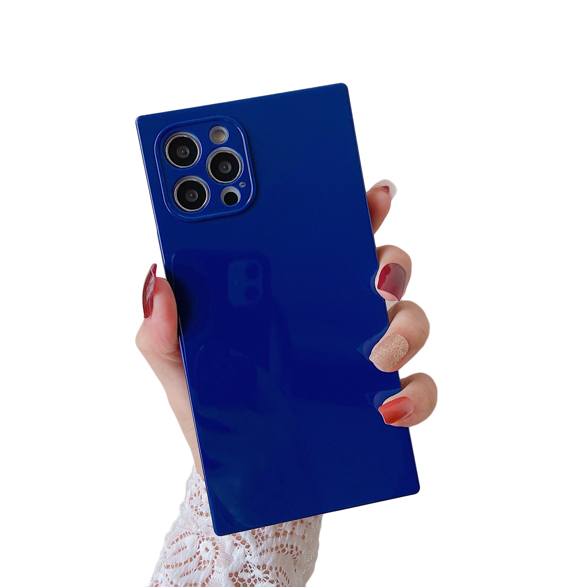 iPhone 11 Pro Max Case Square Plain Color (Blue)