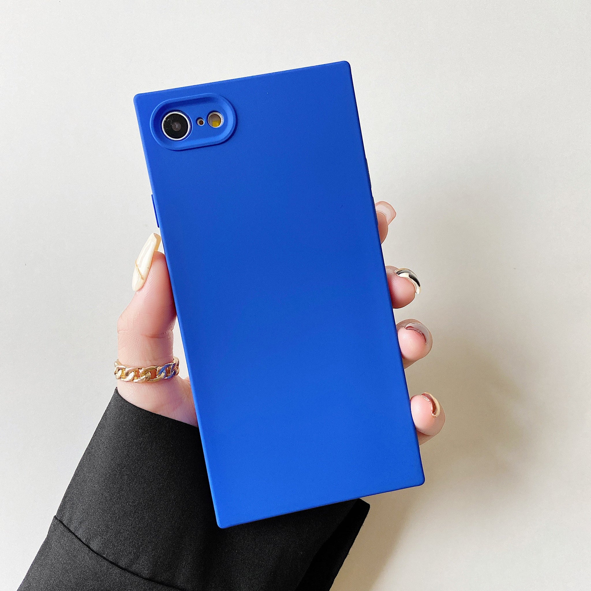 iPhone 8 Plus/7 Plus Case Square Silicone Camera Protector (Blue)