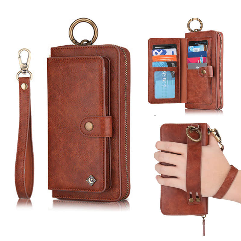 Caeouts Leather Detachable Magnetic Wallet Case For Galaxy