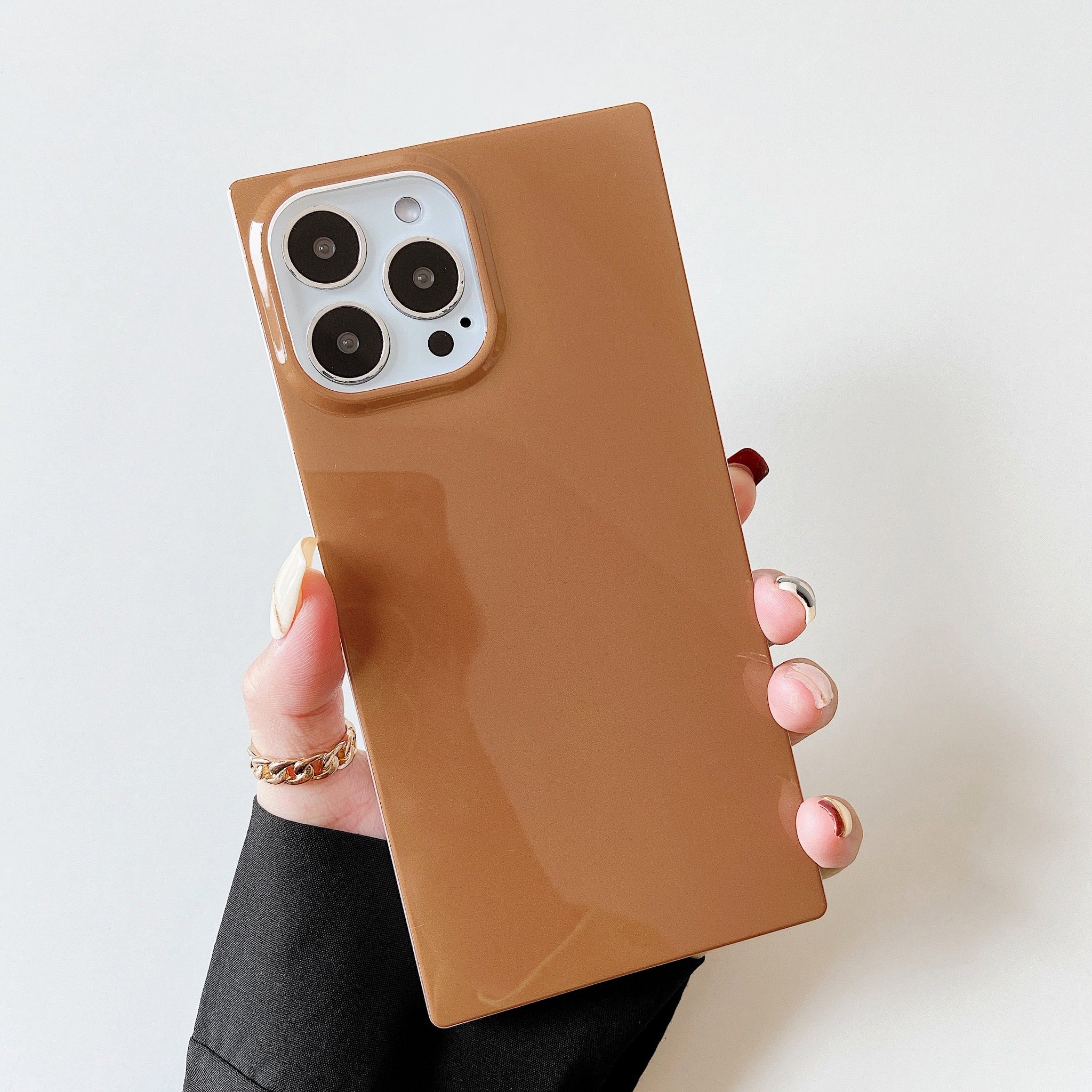 iPhone 11 Pro Case Square Neutral Plain Color (Caramel)