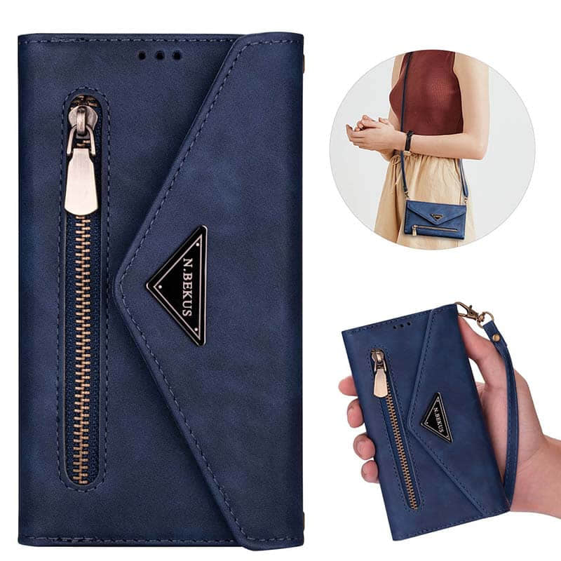 Caeouts Crossbody Wallet Leather Phone Case For Galaxy S Series