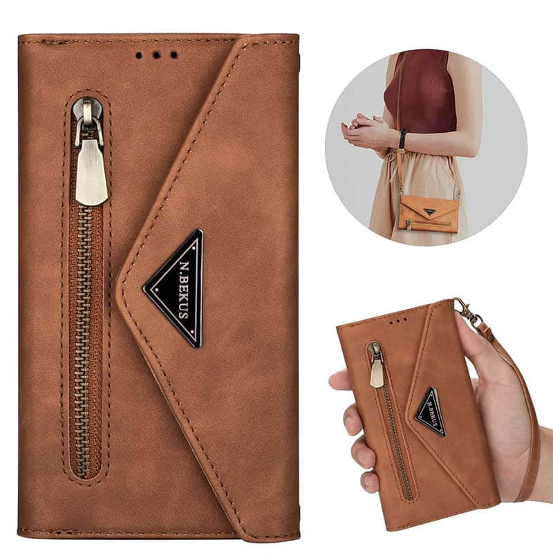 Caeouts Cardholder Case Envelope Wallet Phone Case With Strap For Galaxy