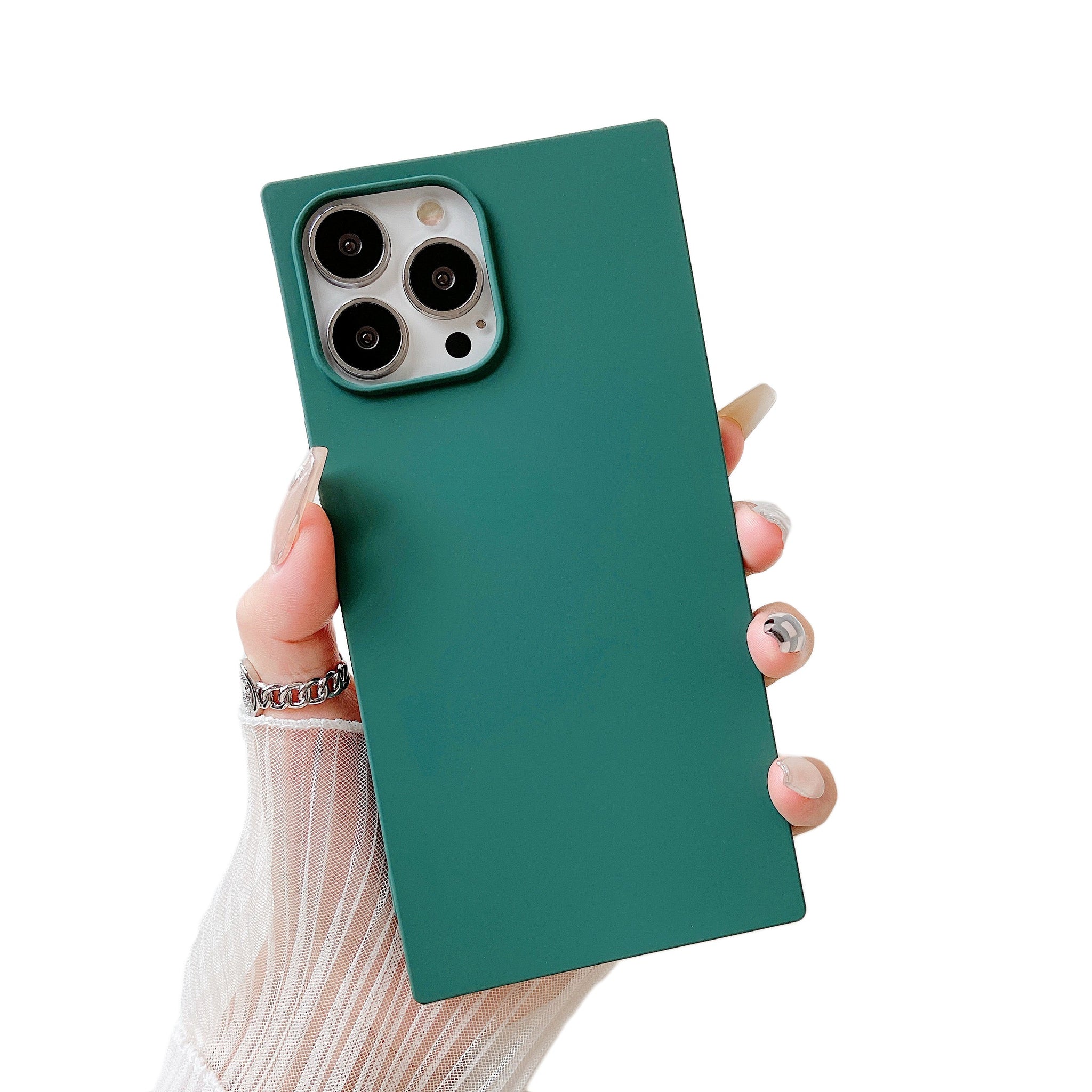 iPhone 13 Pro Case Square Silicone (Clover Green)