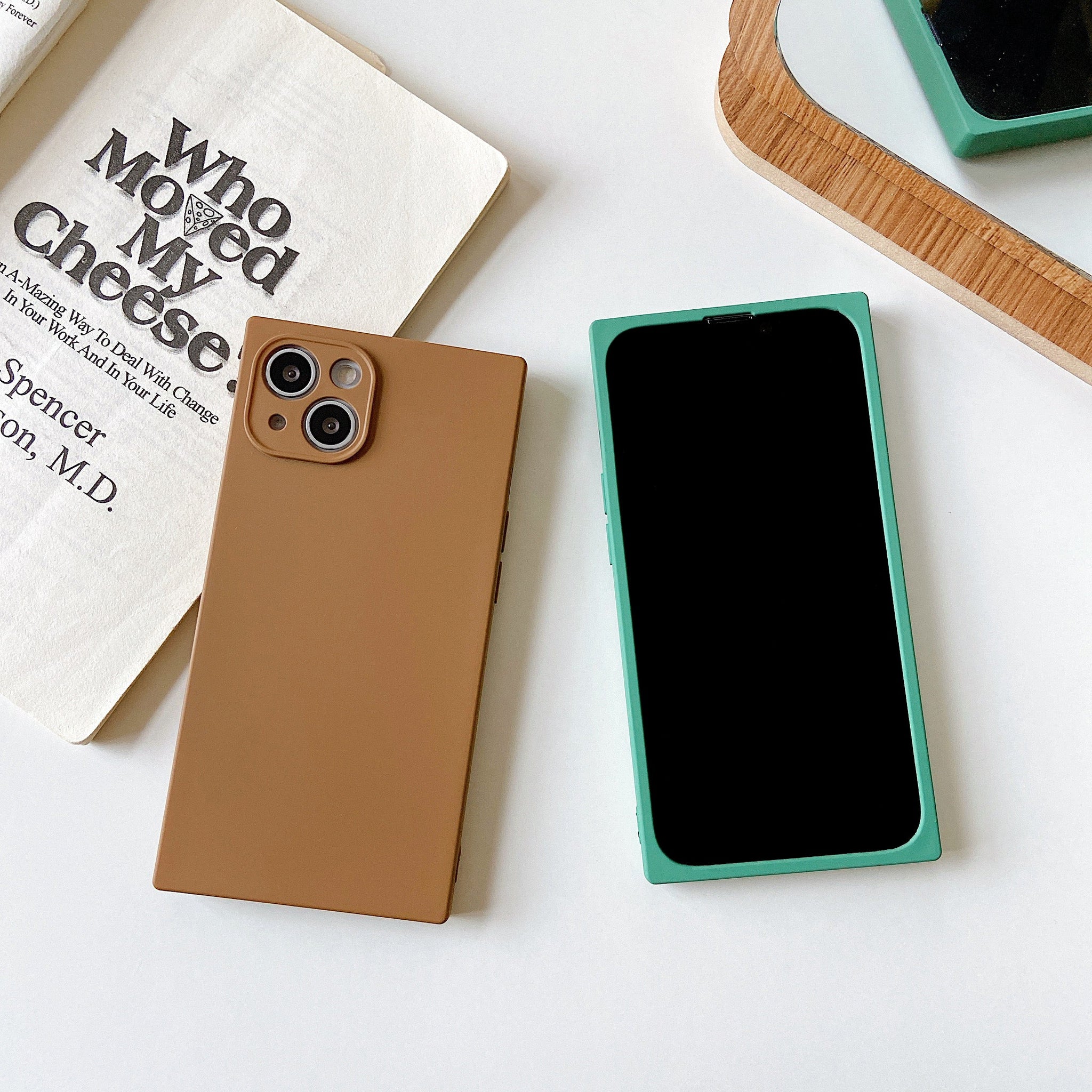 iPhone 13 Pro Case Square Silicone Camera Protector (Coffee Brown)