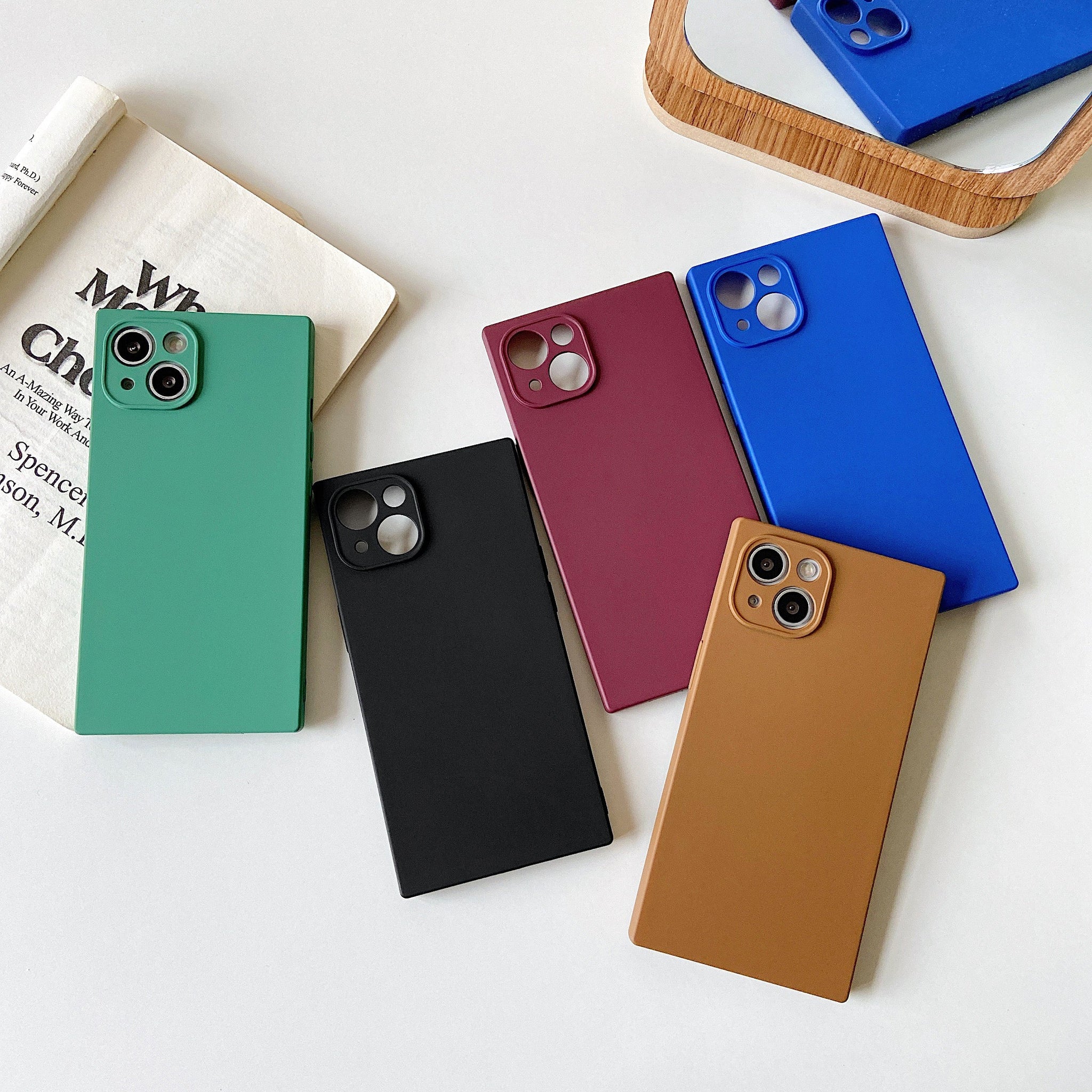 iPhone 13 Pro Case Square Silicone Camera Protector (Coffee Brown)