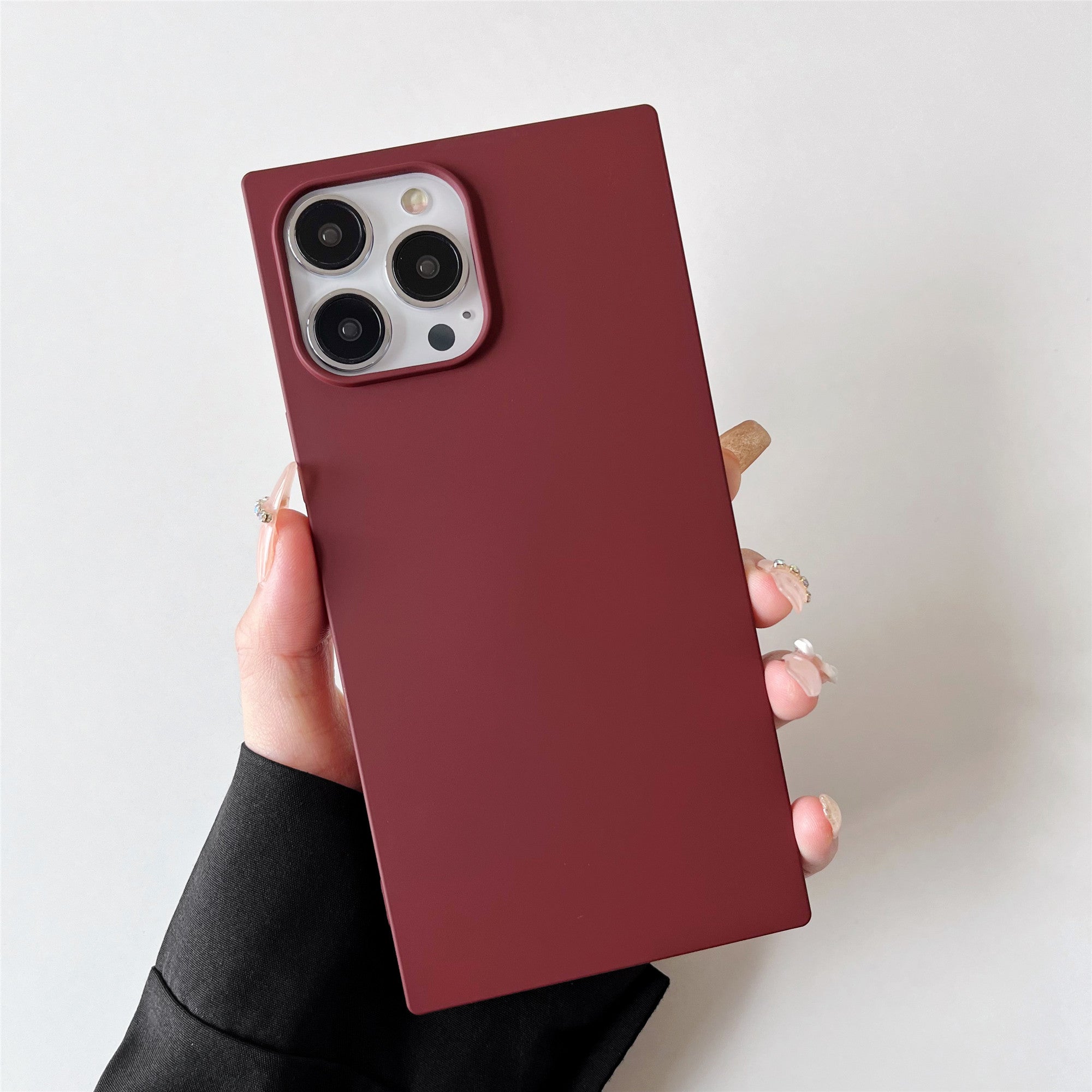 iPhone 11 Pro Case Square Silicone Neutral Color (Deep Rouge)