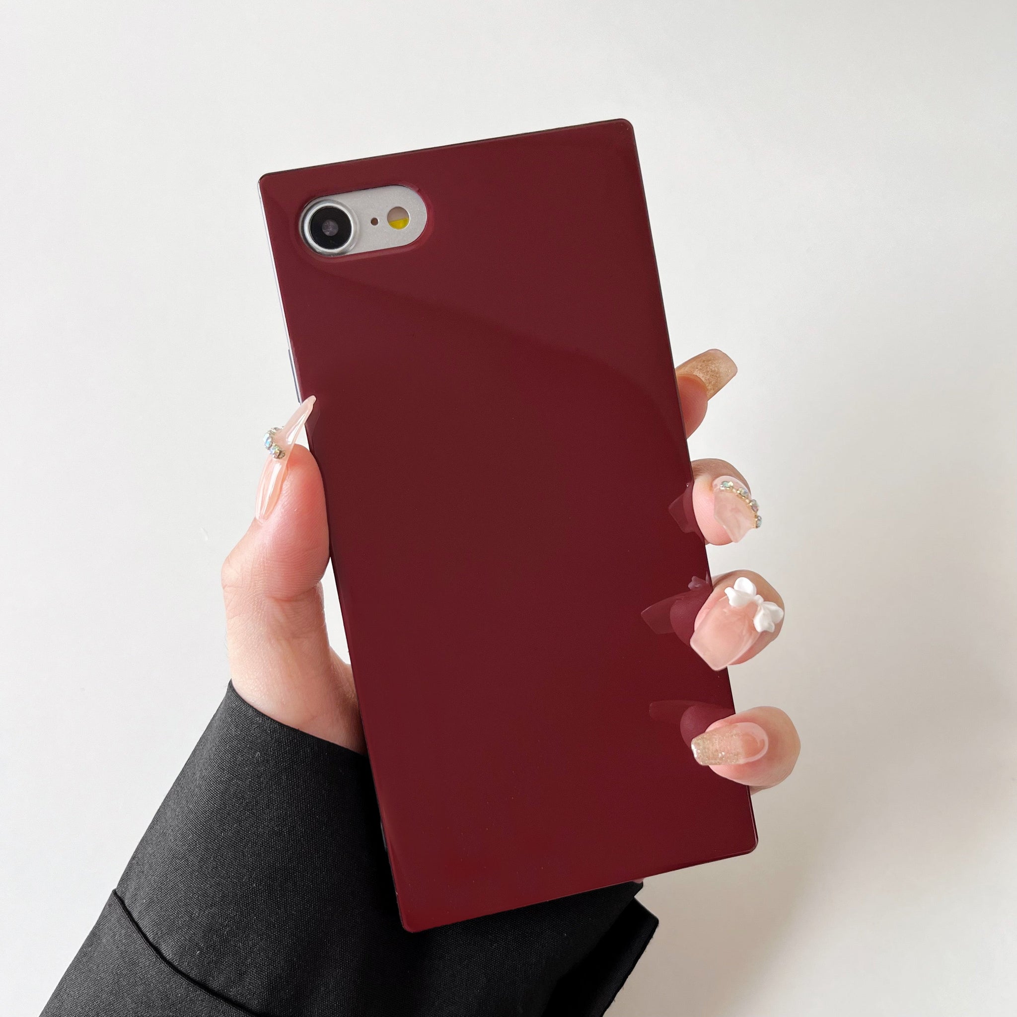 iPhone 8 Plus/7 Plus Case Square Neutral Plain Color (Deep Rouge)
