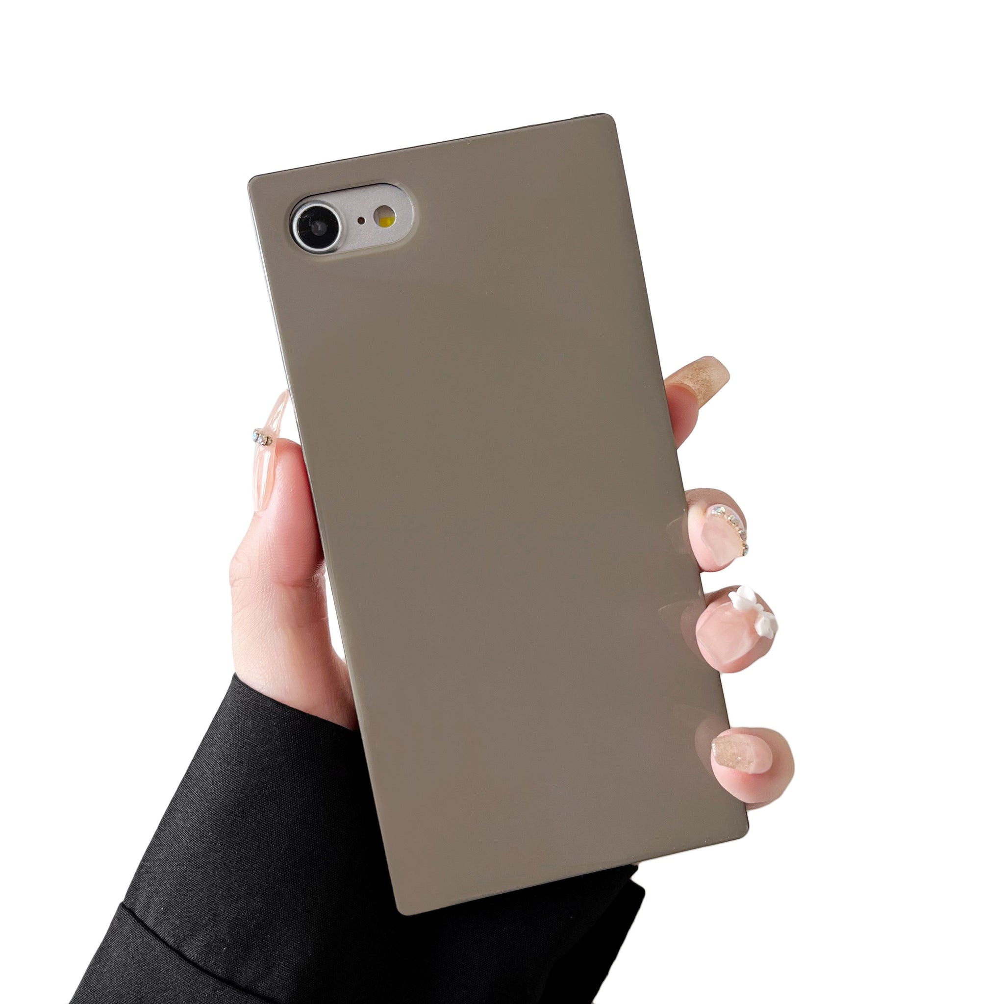 iPhone SE 2022/SE 2020/iPhone 8/7 Case Square Neutral Plain Color (Elephant Gray)