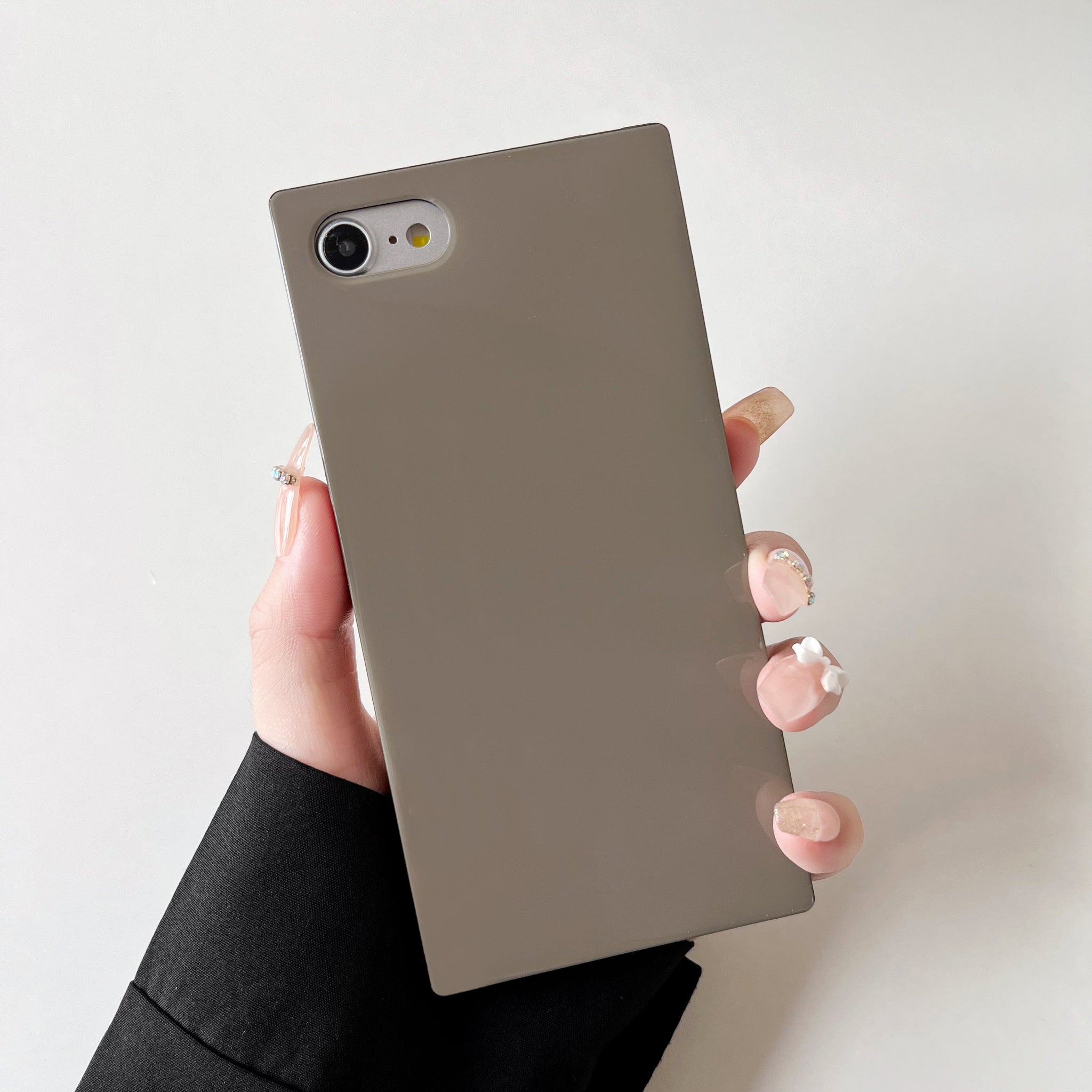 iPhone 8 Plus/7 Plus Case Square Neutral Plain Color (Elephant Gray)