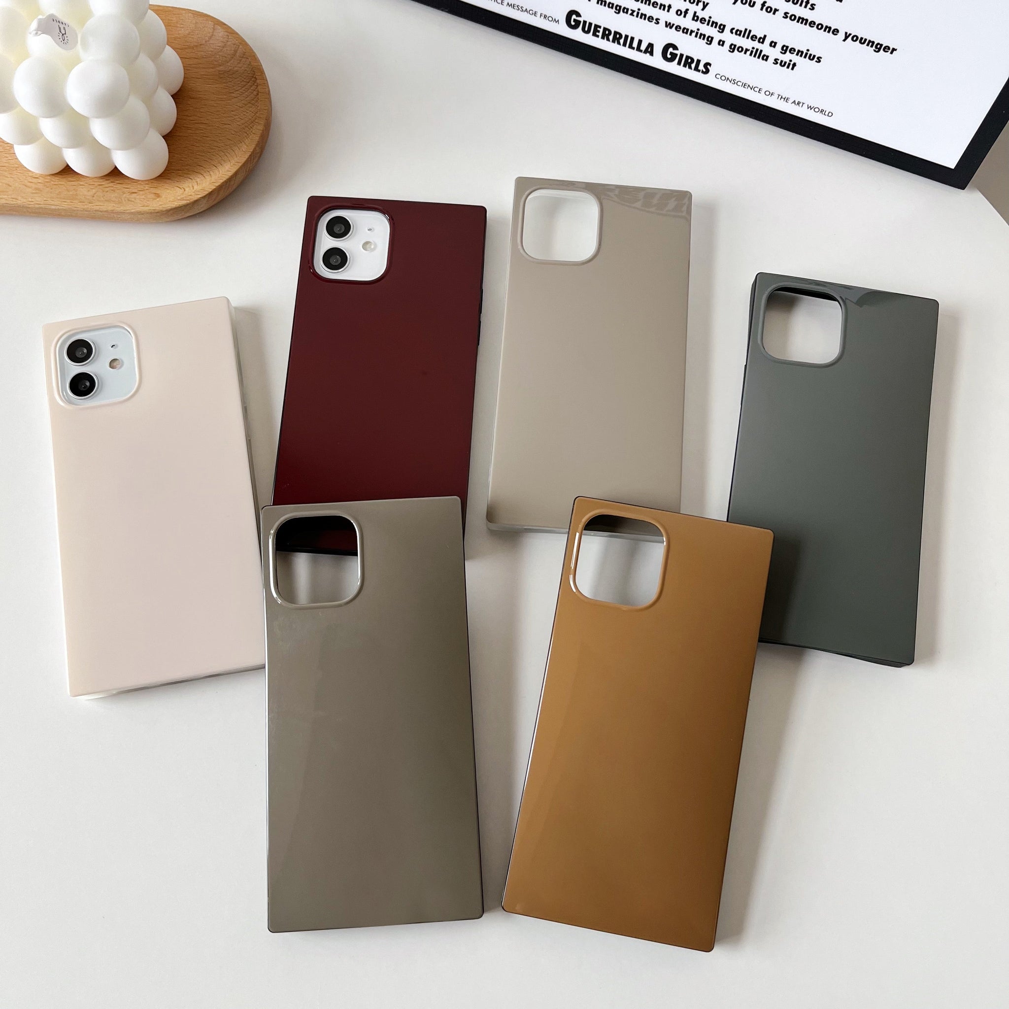 iPhone 13 Pro Max Case Square Neutral Plain Color (Elephant Gray)