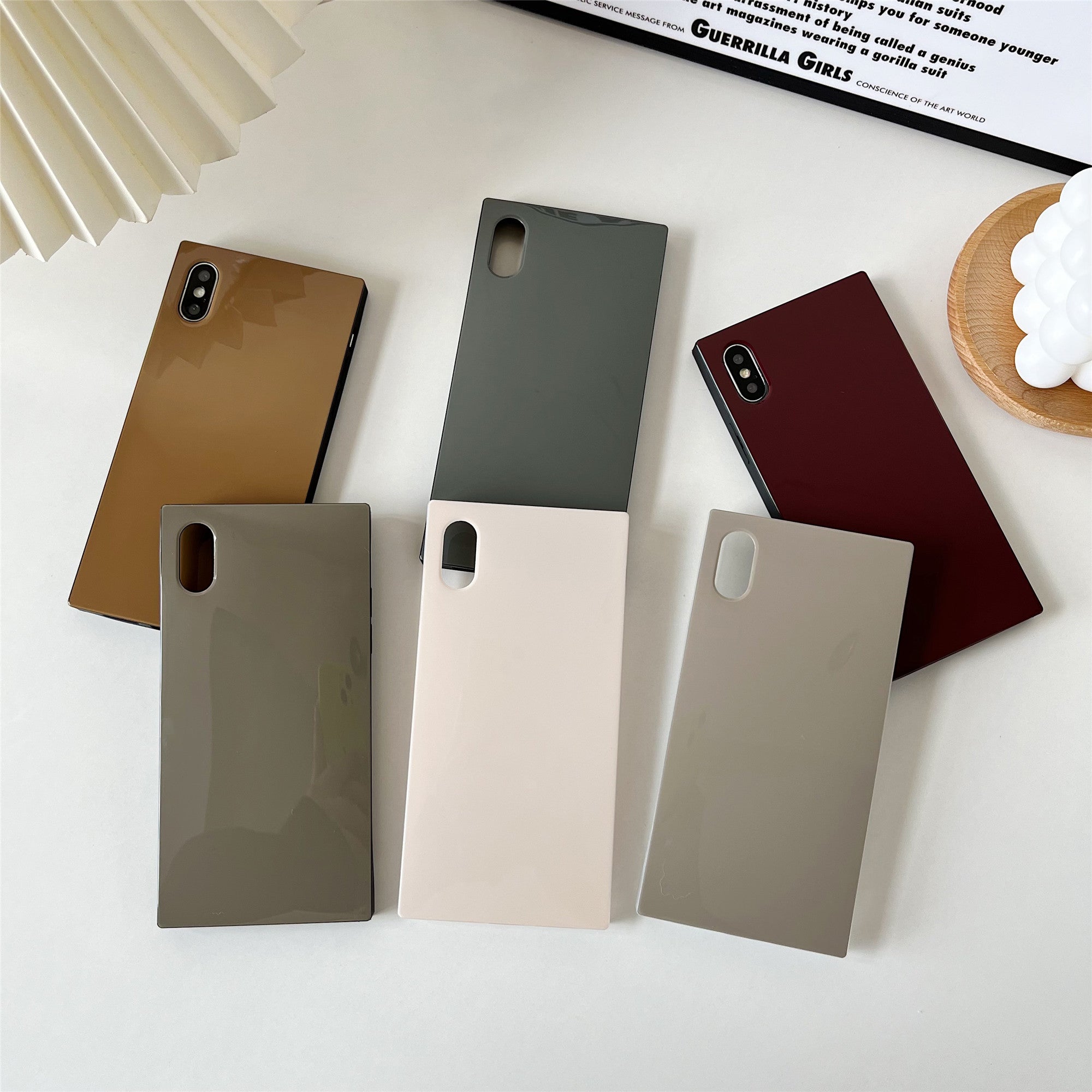 iPhone XS Max Case Square Neutral Plain Color (Golden Brown)