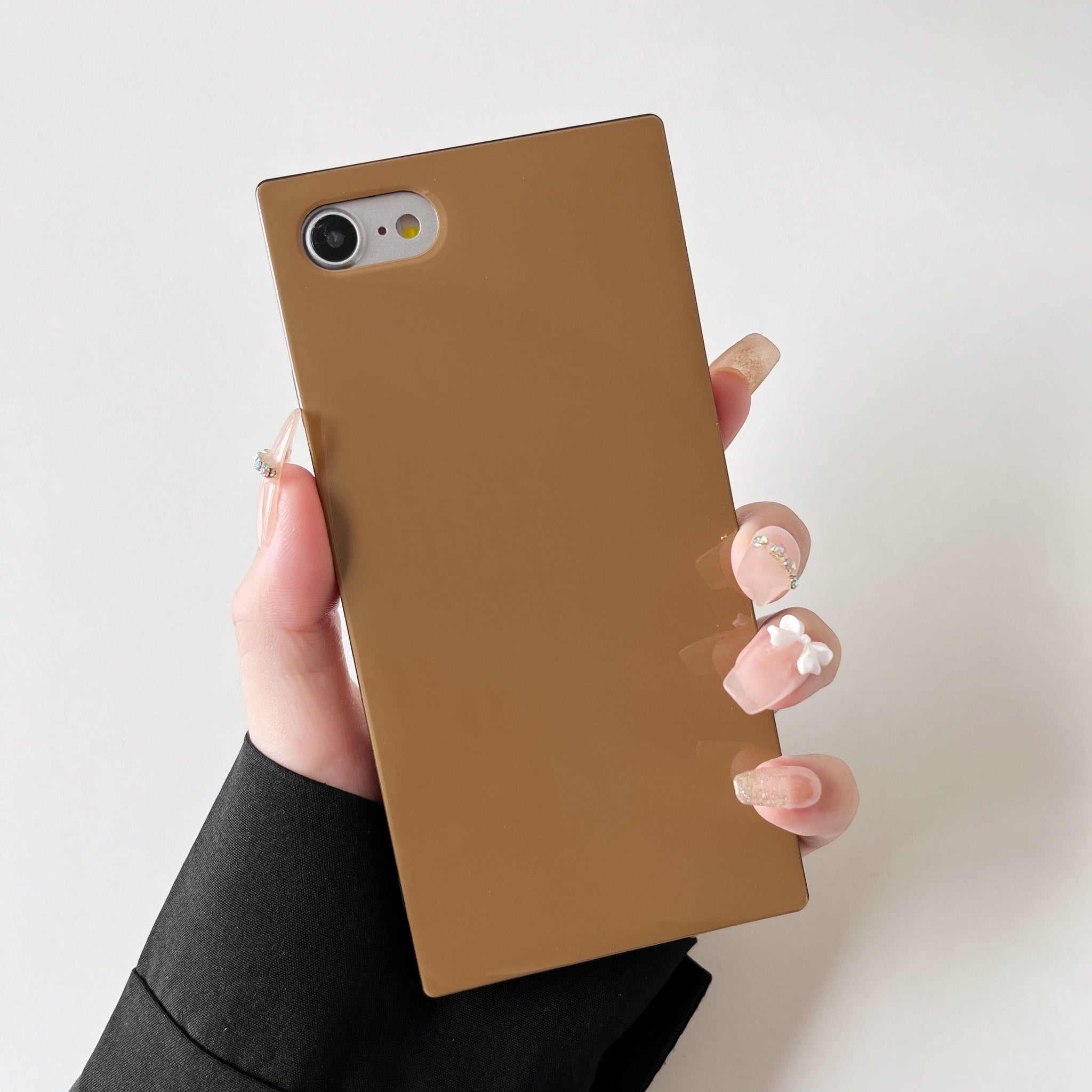 iPhone 8 Plus/7 Plus Case Square Neutral Plain Color (Golden Brown)