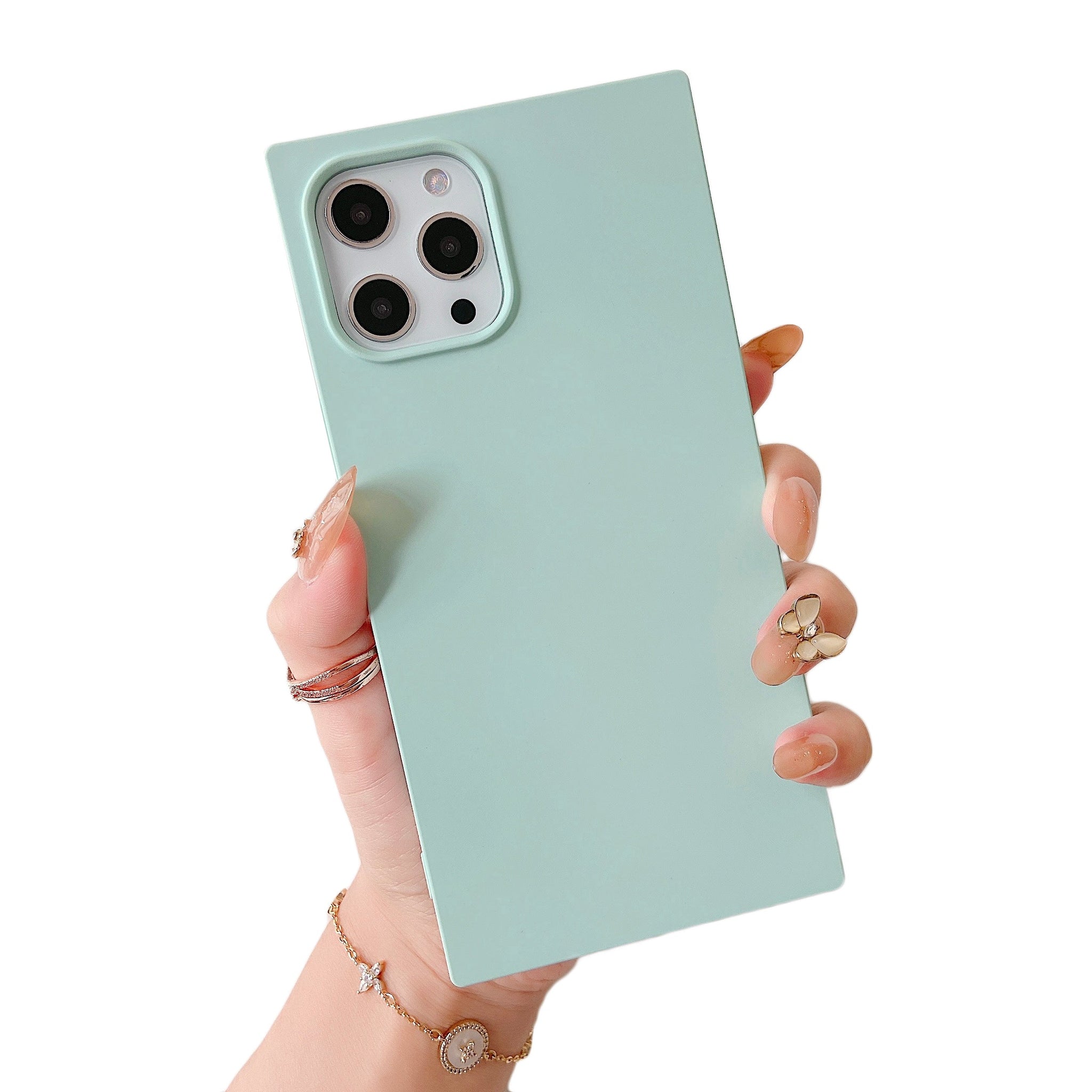 iPhone 12/12 Pro Case Square Silicone (Mint Green)