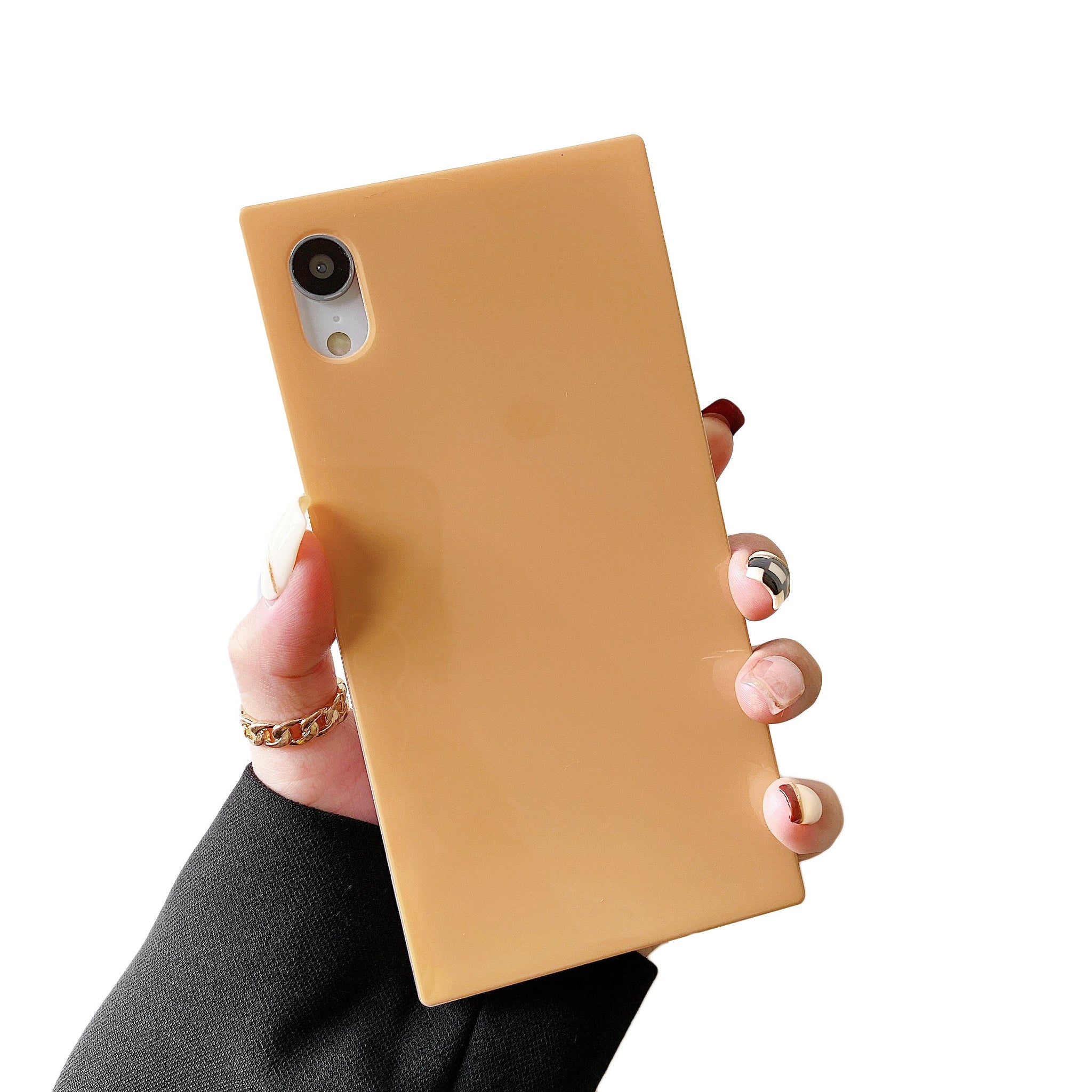 iPhone XS Max Case Square Neutral Plain Color (Honey)