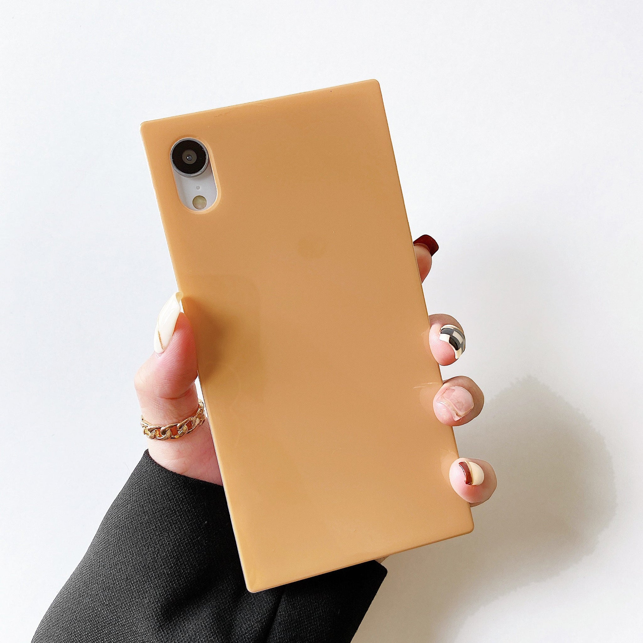 iPhone XS/iPhone X Case Square Neutral Plain Color (Honey)