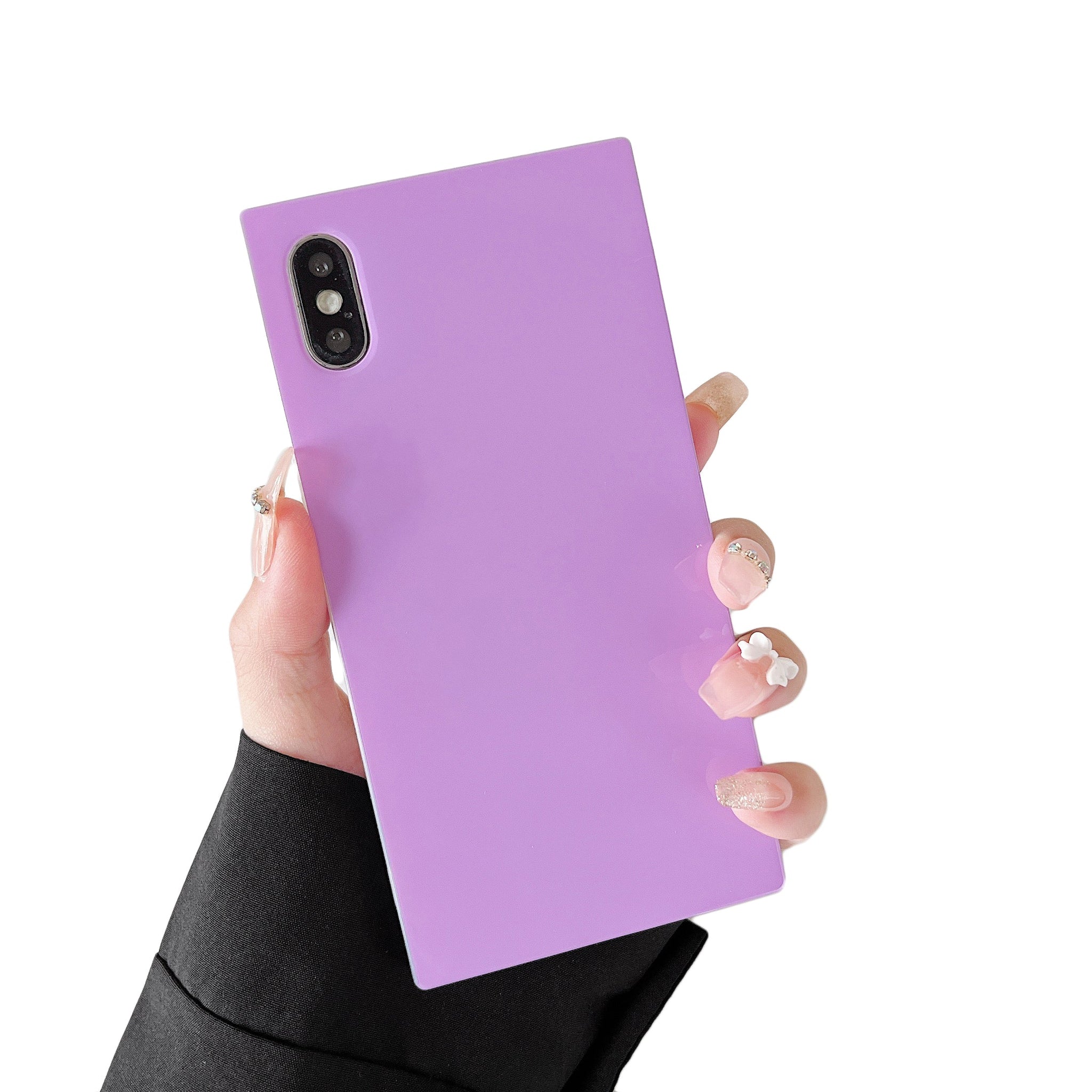 iPhone XR Case Square Pastel Plain Color (Lavender Purple)