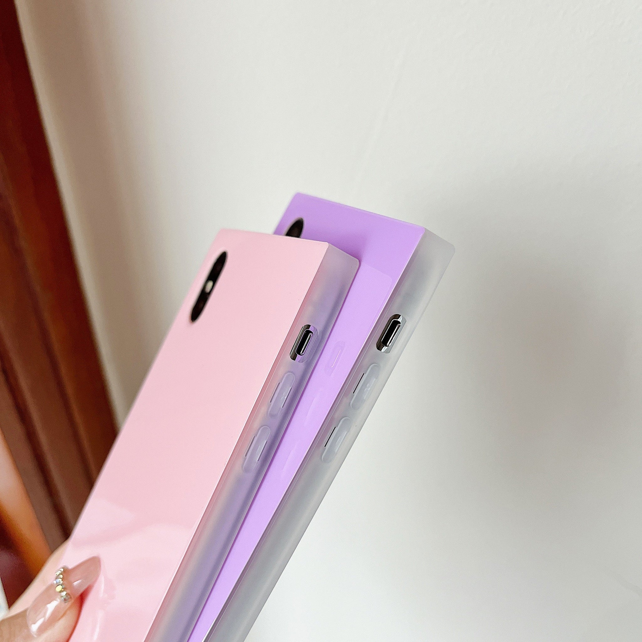 iPhone XS Max Case Square Pastel Plain Color (Lavender Purple)