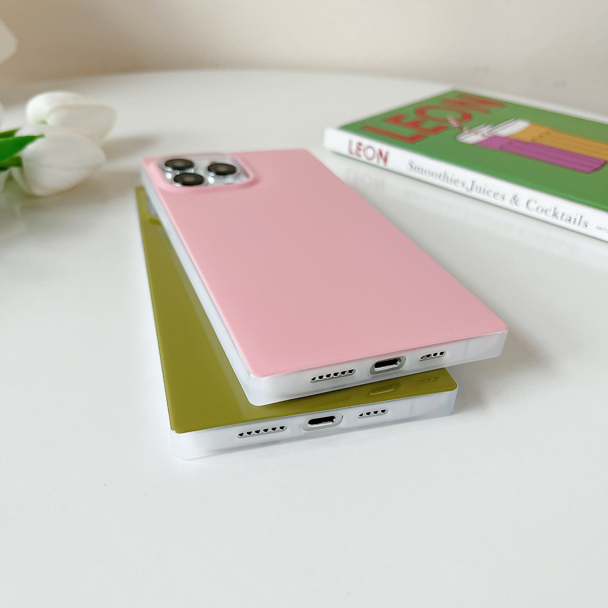 iPhone 12/12 Pro Case Square Pastel Plain Color (Lavender Purple)