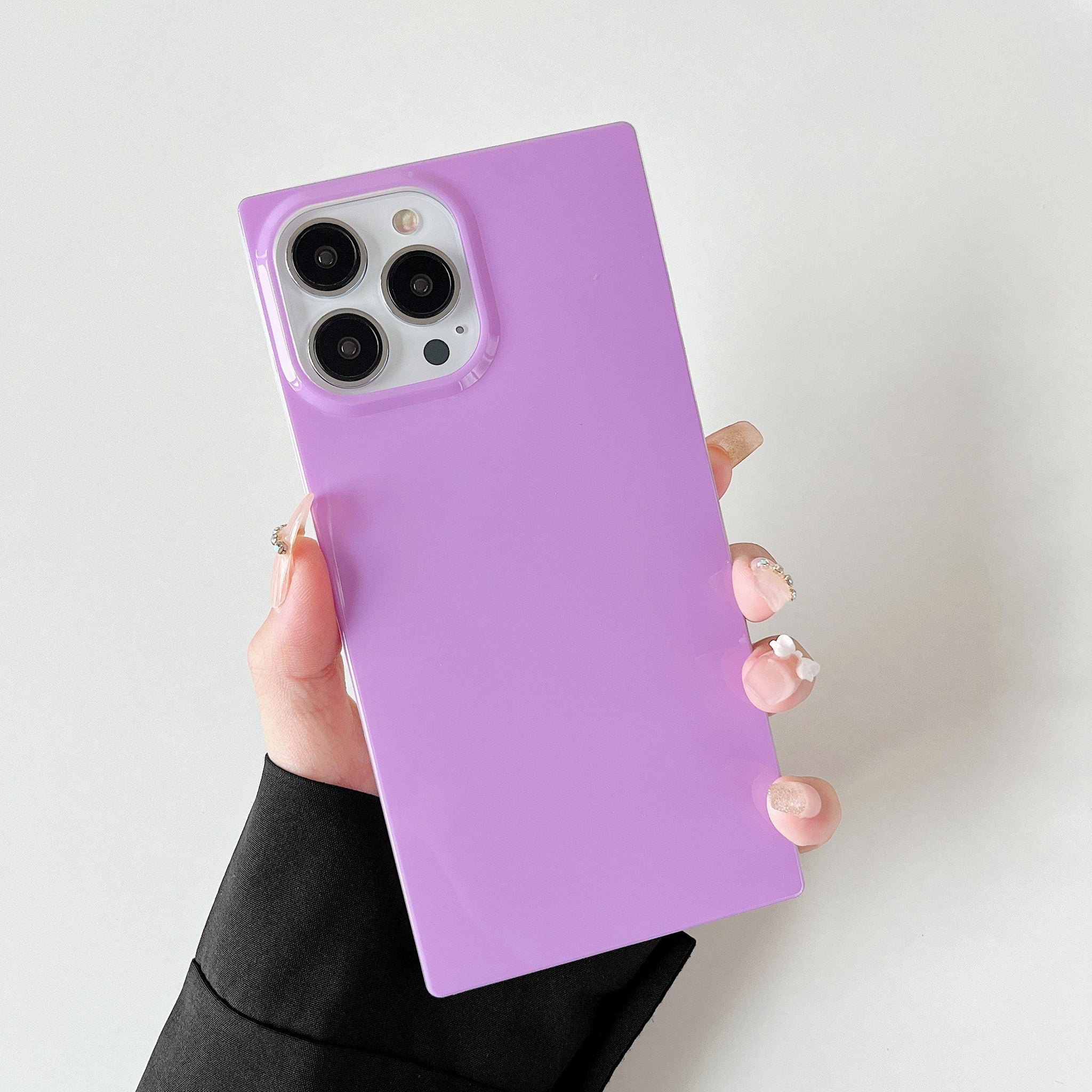 iPhone 13 Pro Case Square Pastel Plain Color (Lavender Purple)