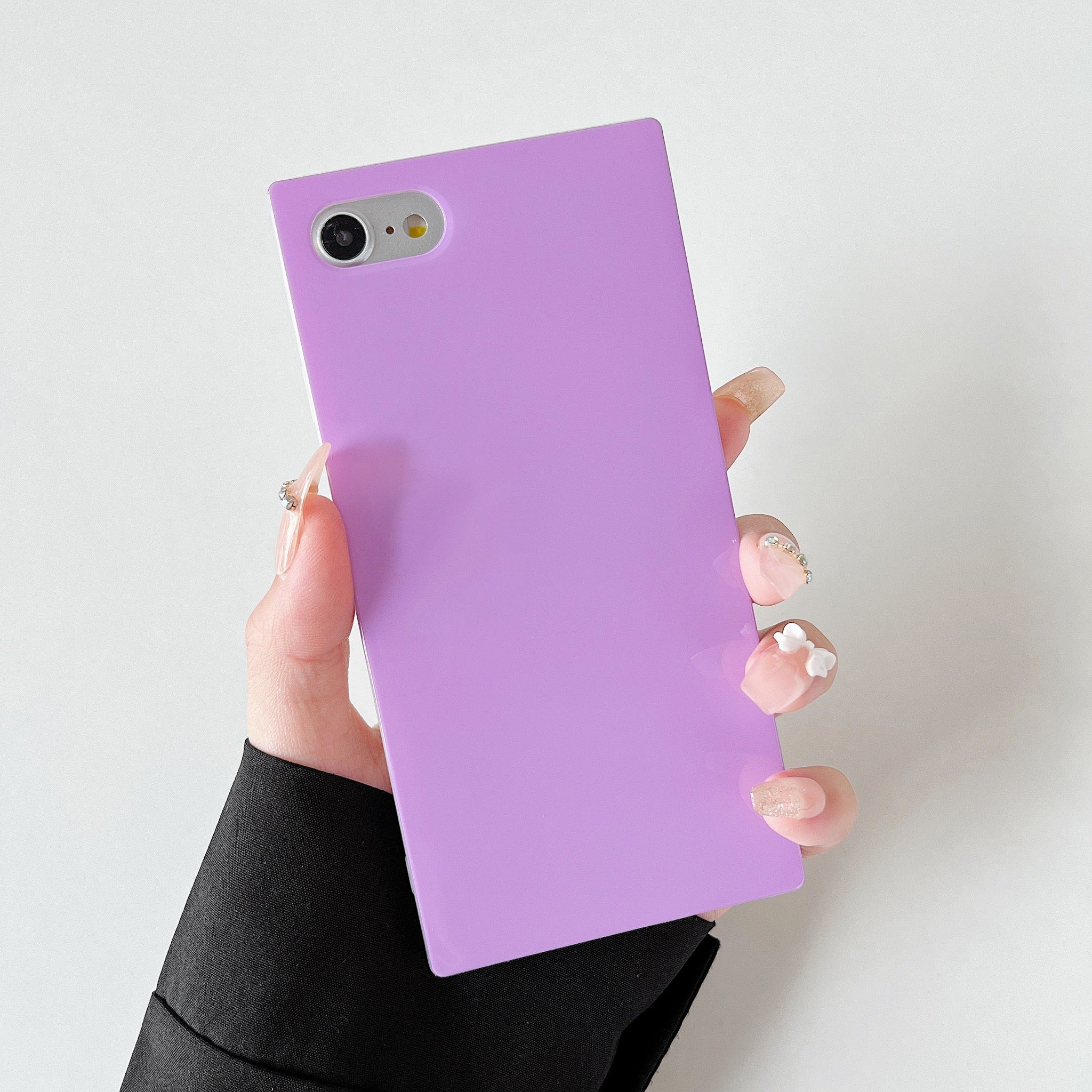iPhone SE 2022/SE 2020/iPhone 8/7 Case Square Pastel Plain Color (Lavender Purple)
