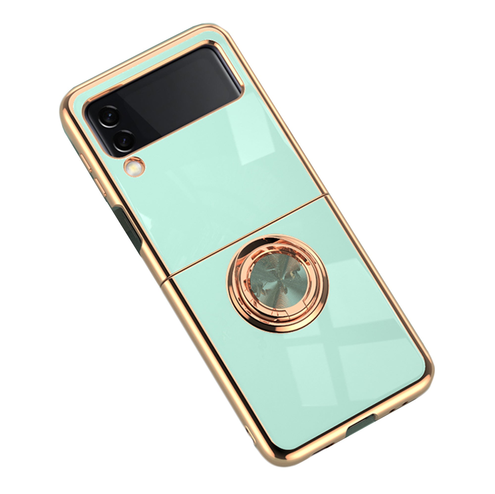 Galaxy Z Flip3 Case Plated Plain Color Ring (Mint Green)